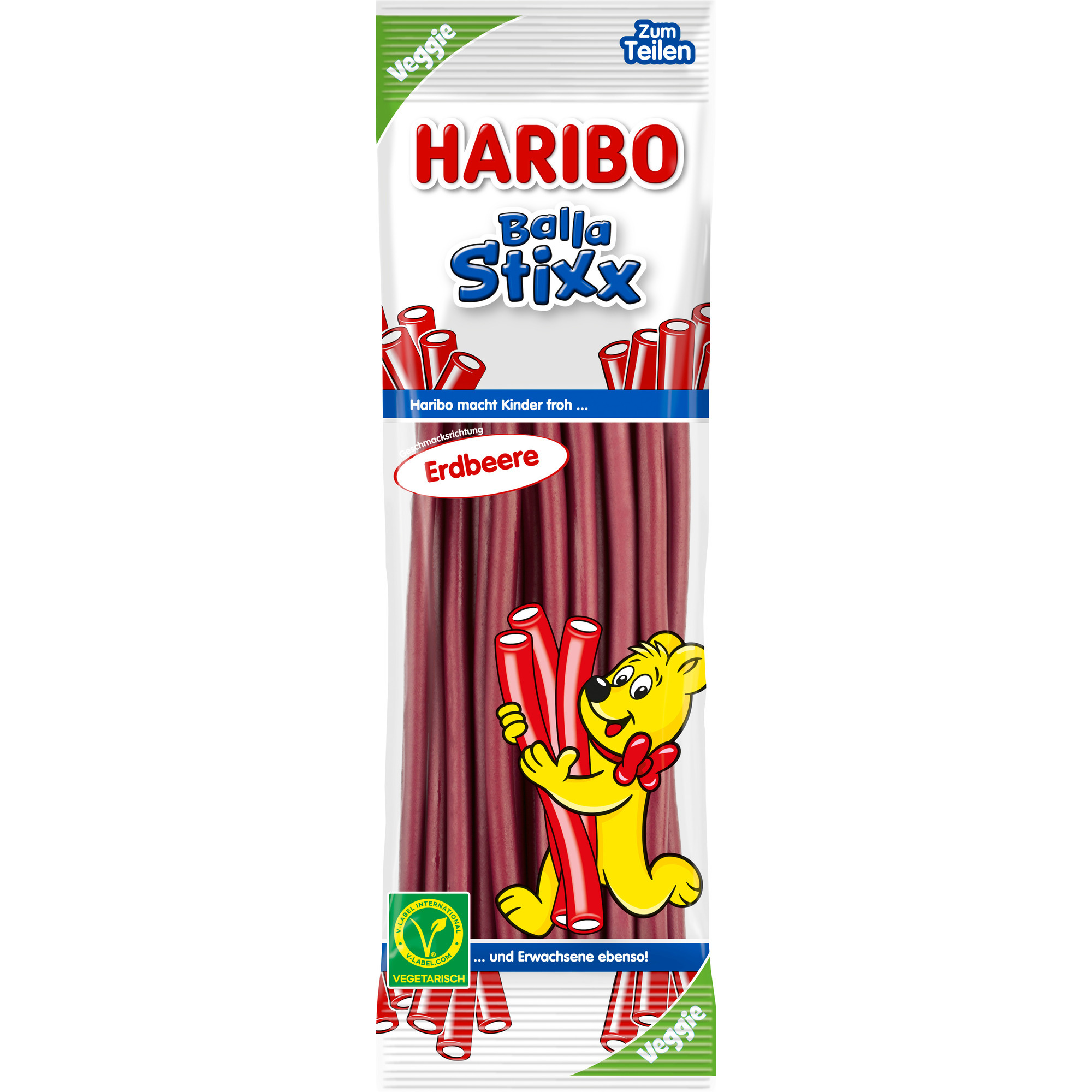Haribo Balla Stixx 200g, Erdbeer