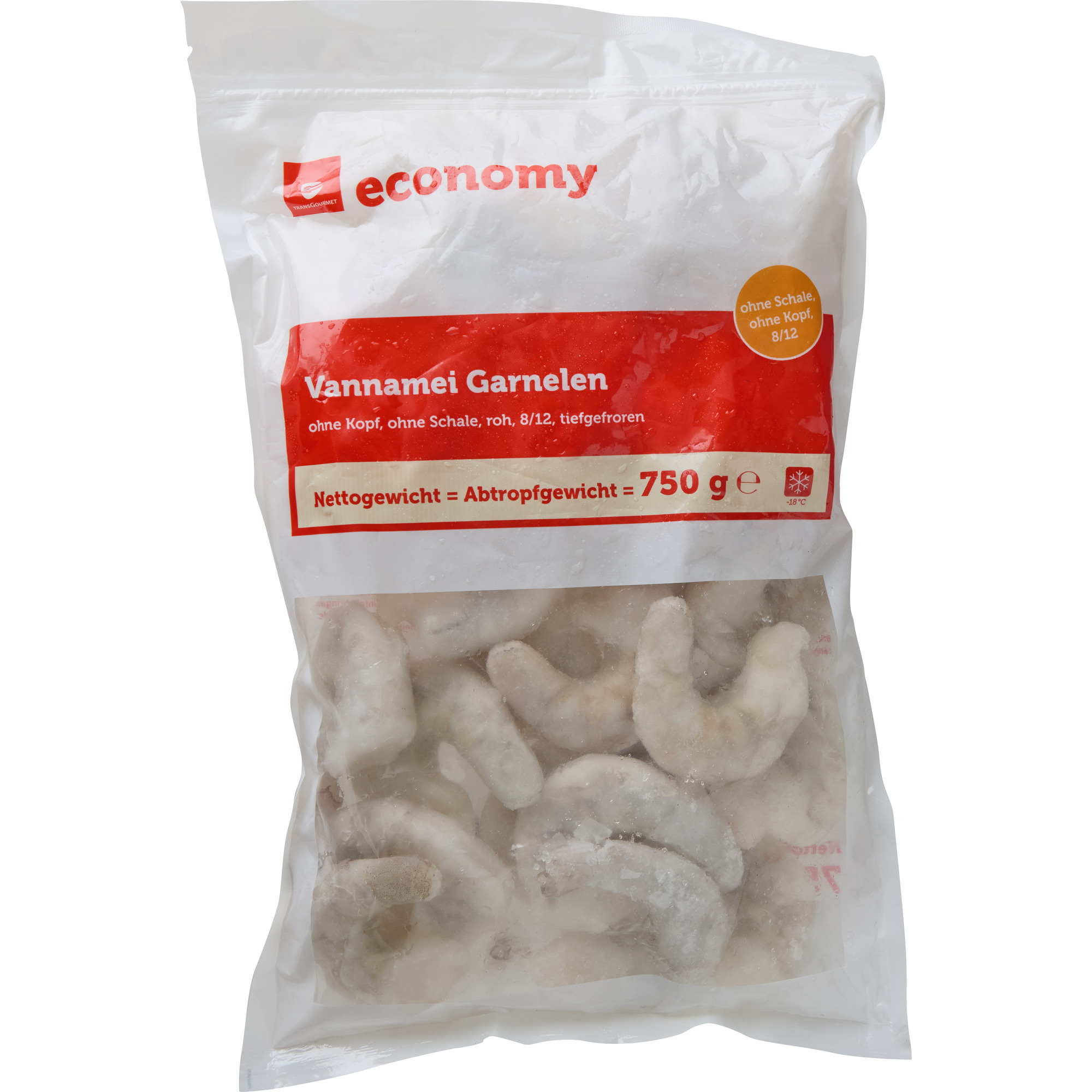Economy Vannamei Garnelen oS 8/12 TK750g