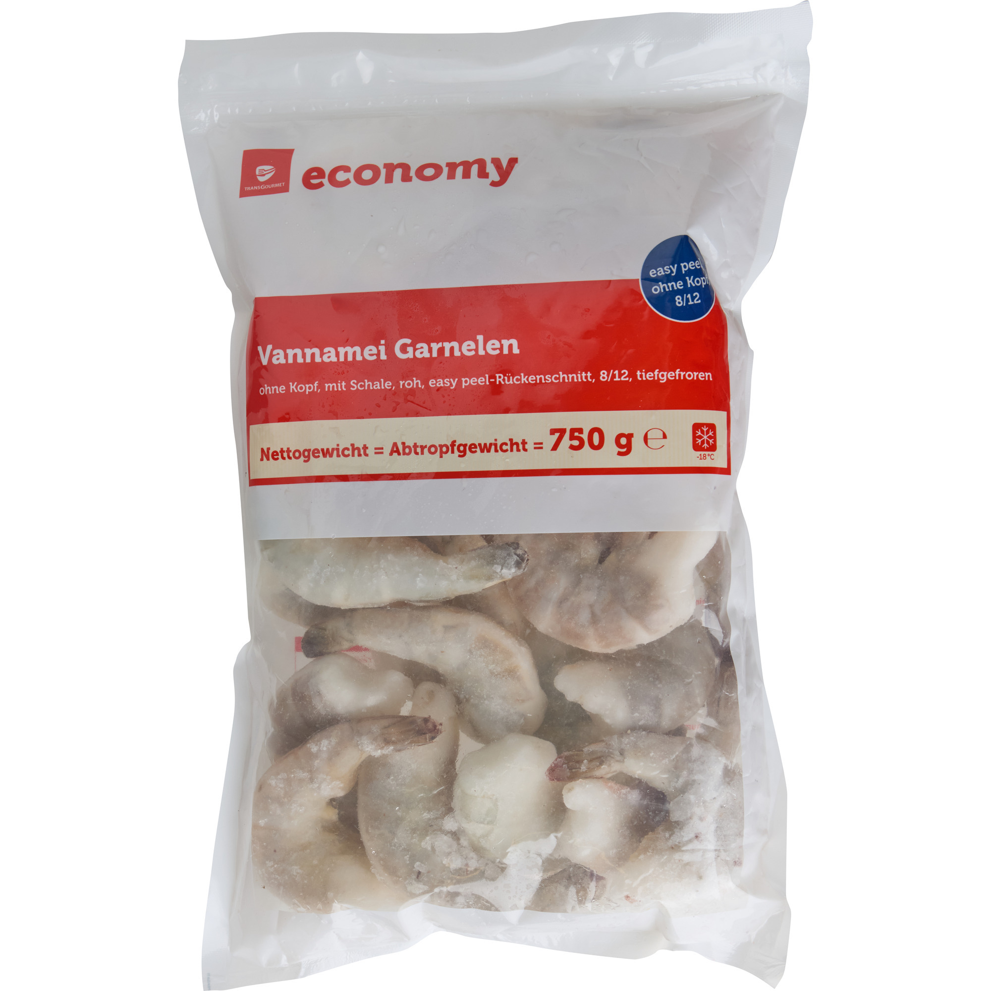 Economy VannameiGarnelen oKmS 8/12TK750g