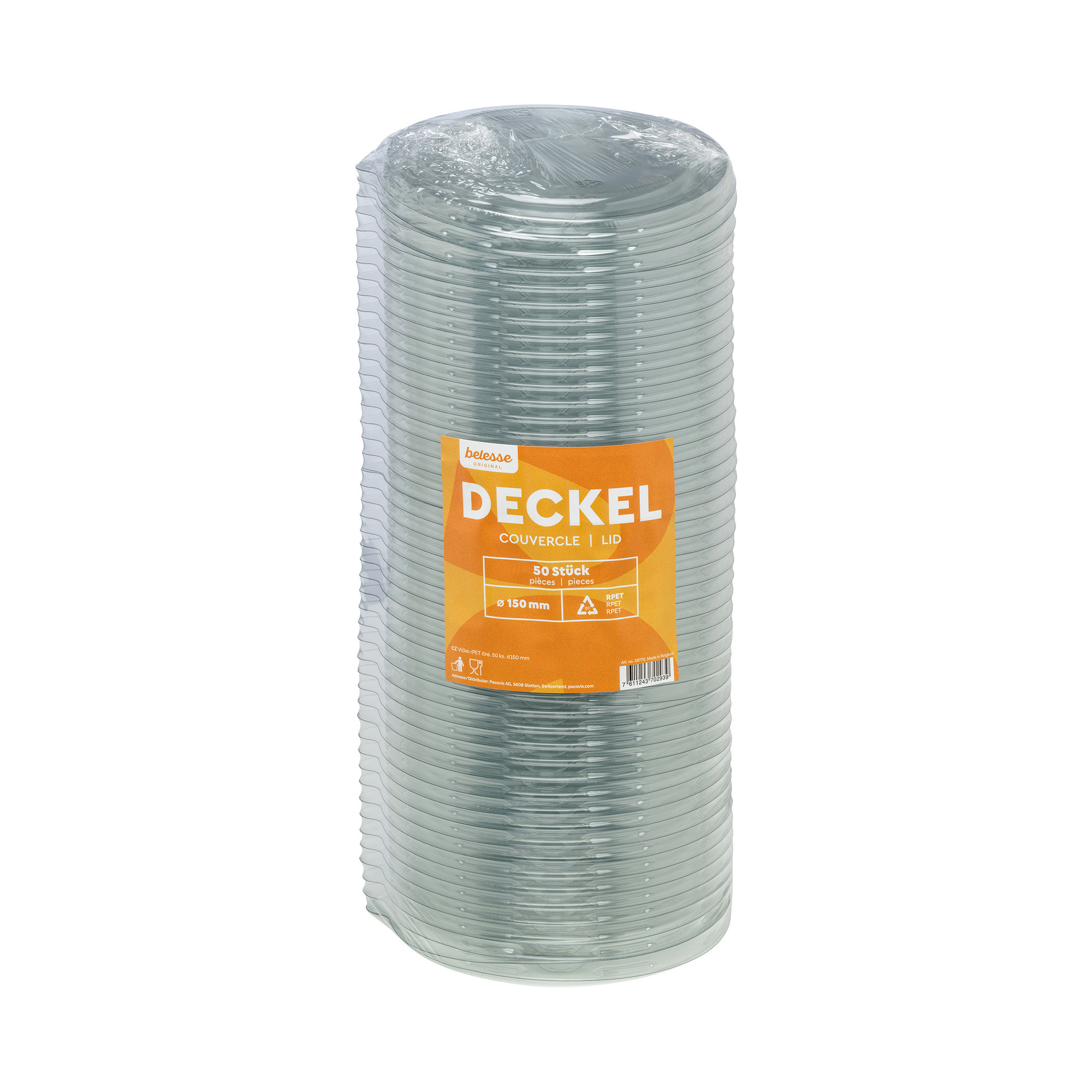 Deckel PET glasklar DM150mm 50er