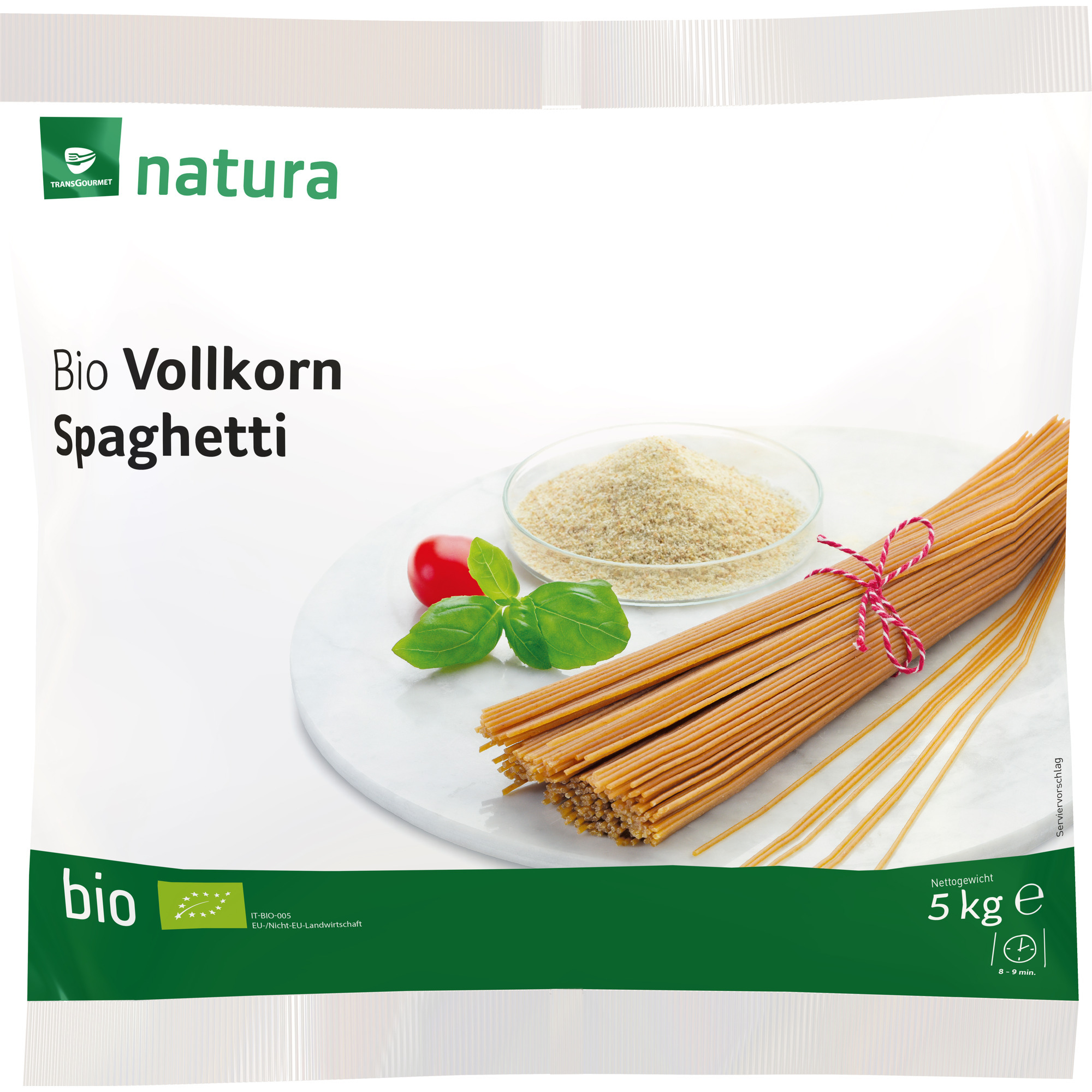 Natura Bio Vollkorn Teigw.5kg, Spaghetti