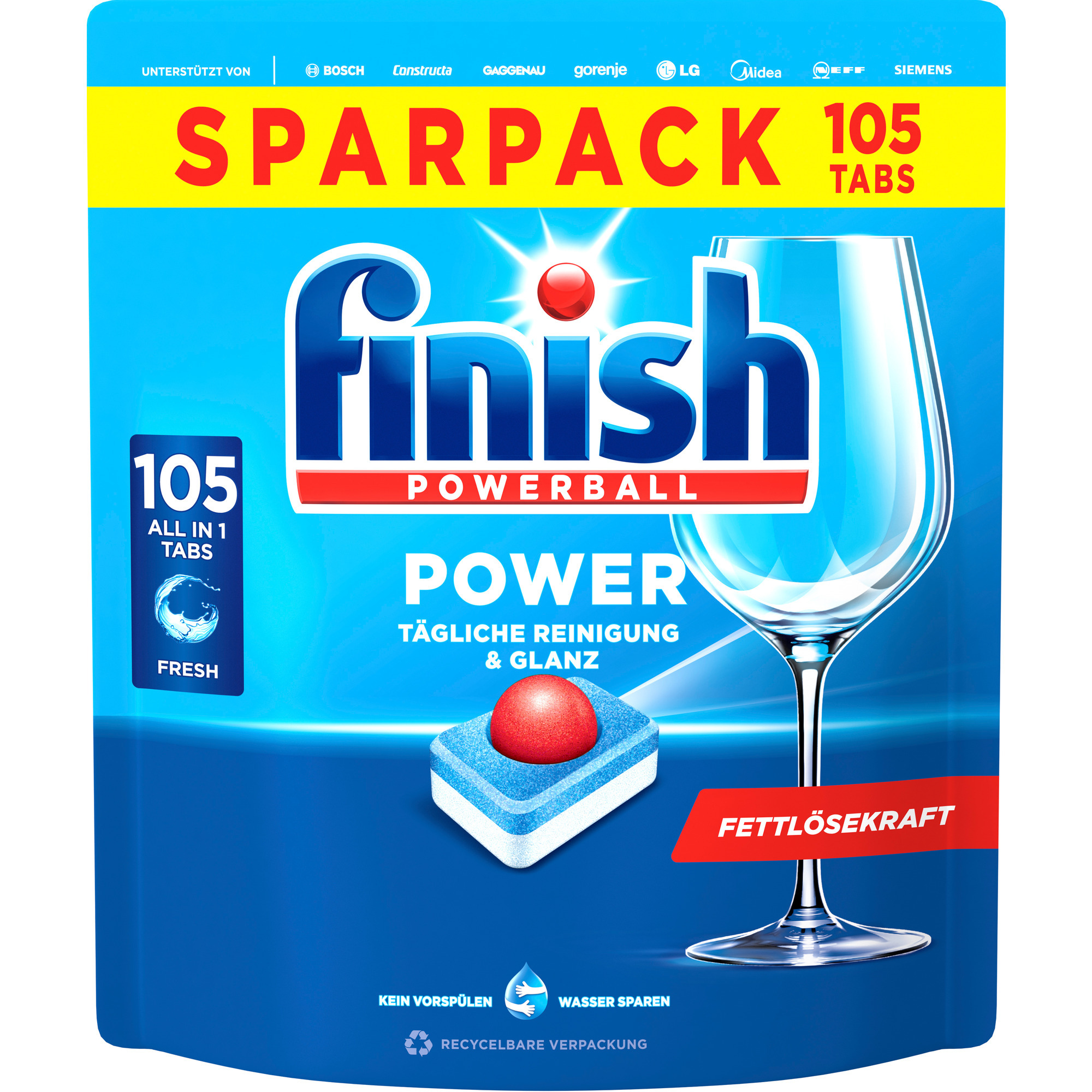 Finish Power Fresh Tabs 105er