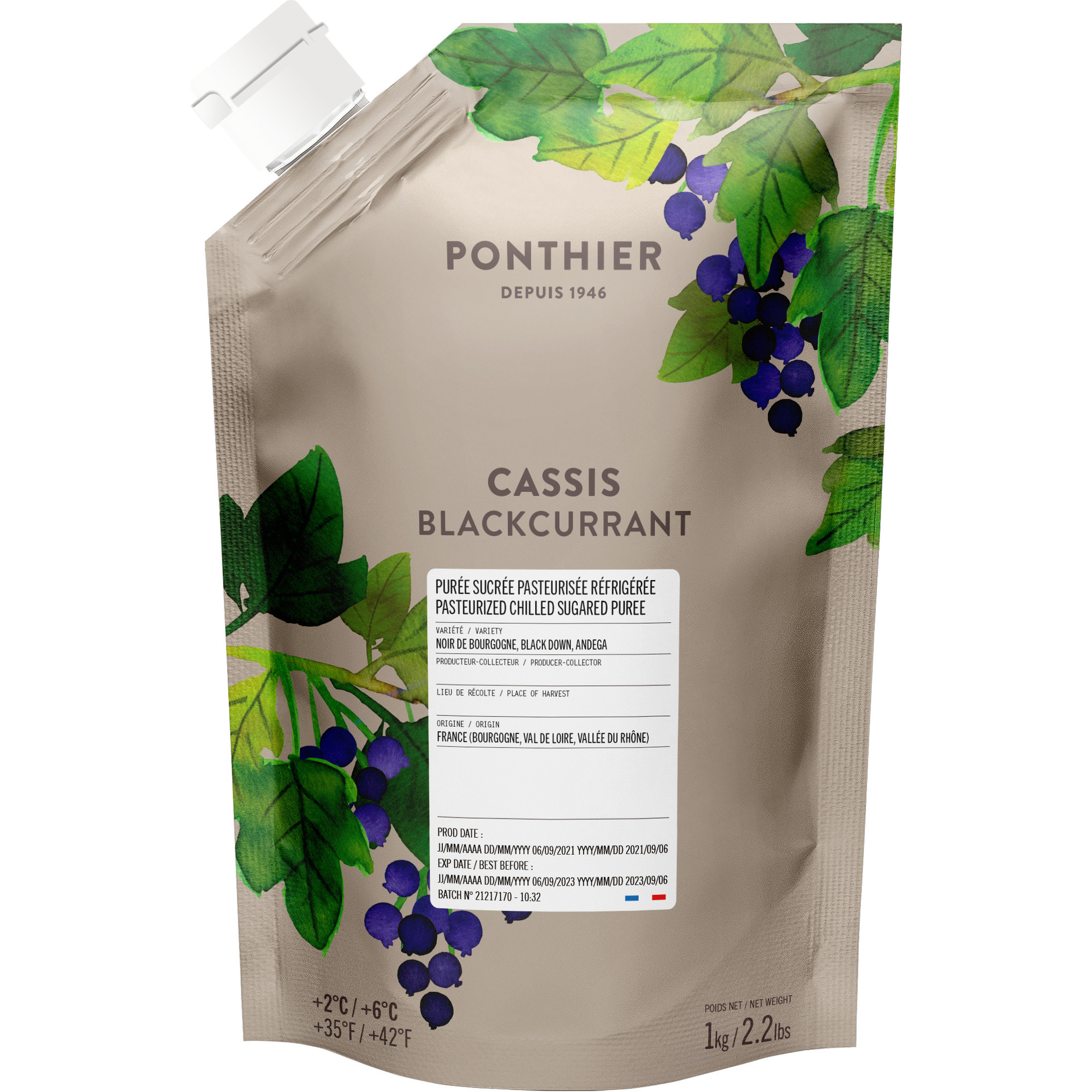 Ponthier Fruchtpüree schw. Johannisb.1kg