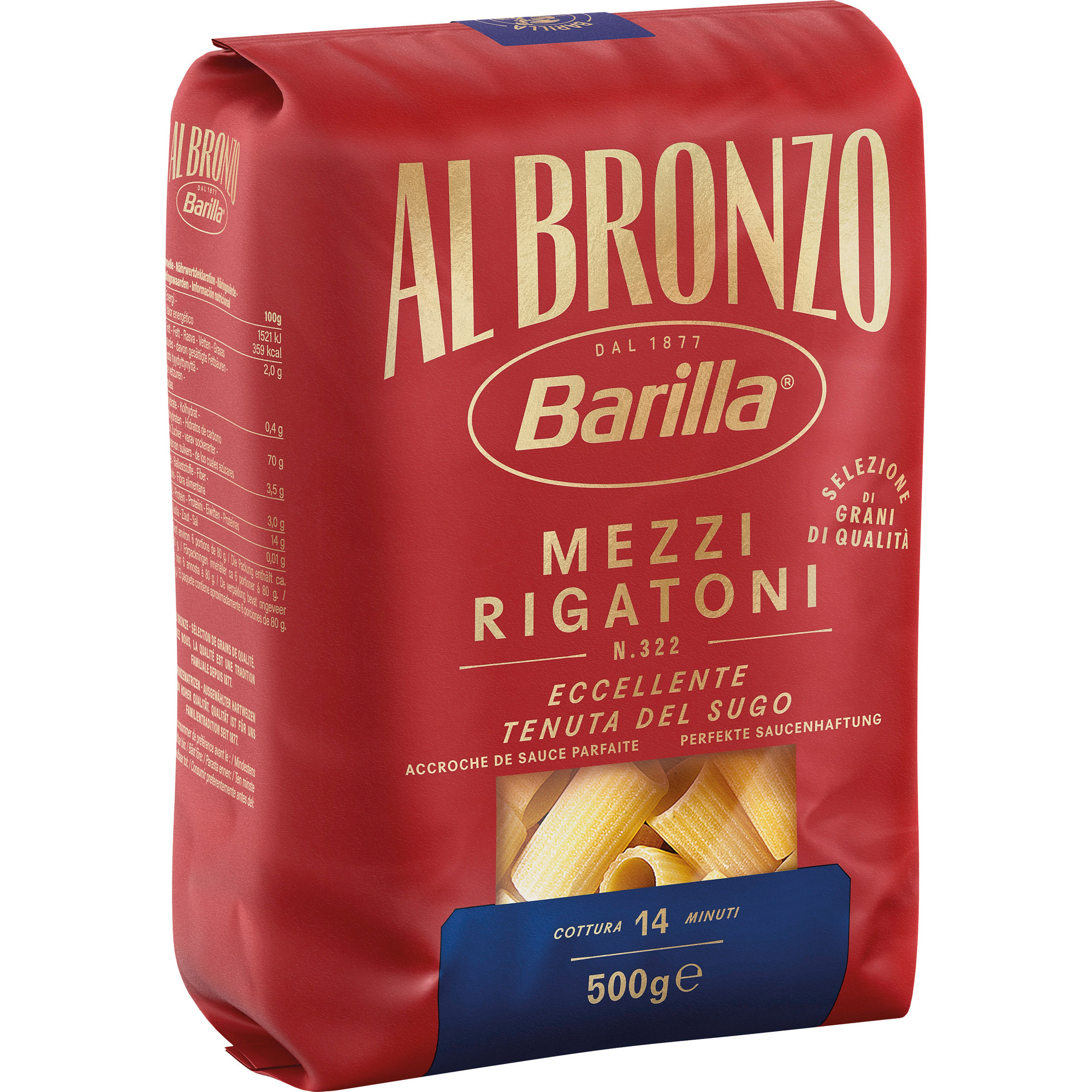 Barilla Pasta Al Bronzo 500g, Mezzi Riga