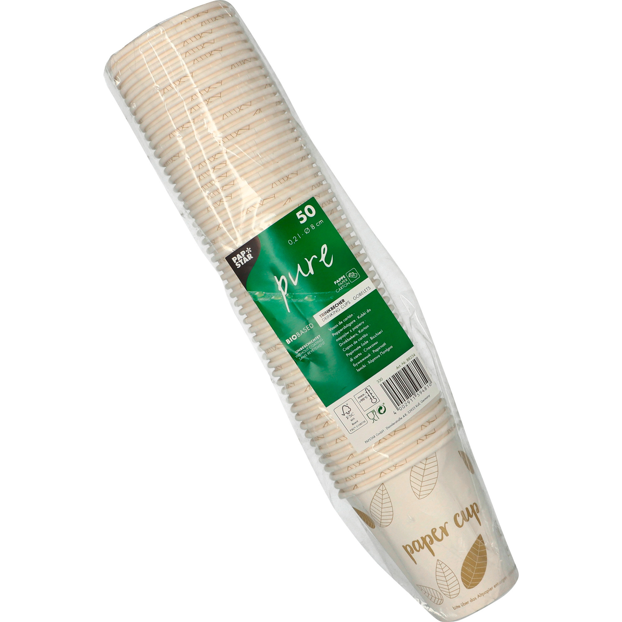 Pap St Trinkbecher pure zero 0,2l 50er