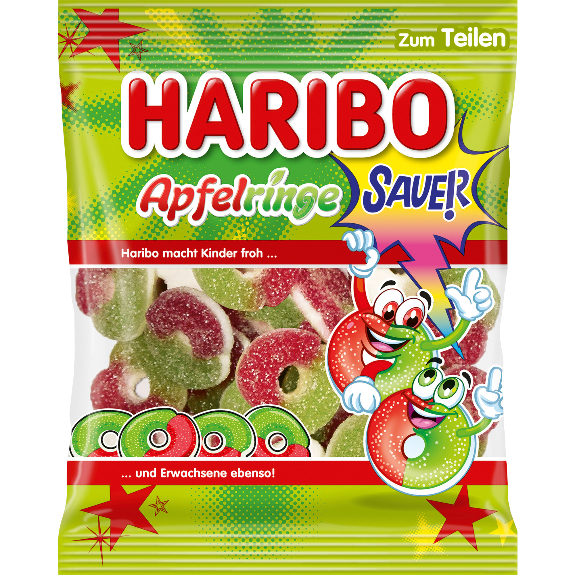 Haribo Beutel 175g, Apfelringe sauer