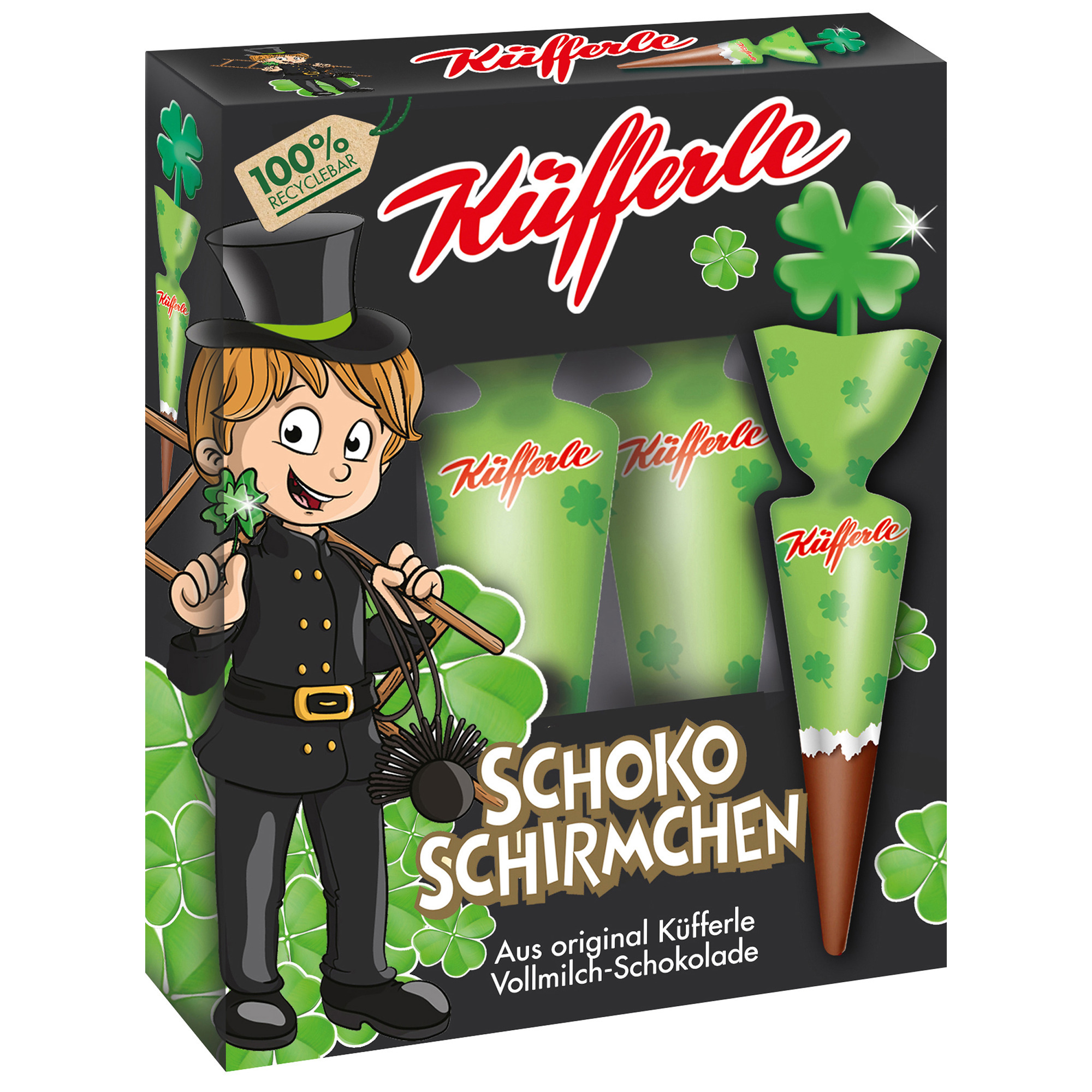 Küff. Schokoschirm.WH 4Stk.54g, Glücksbr