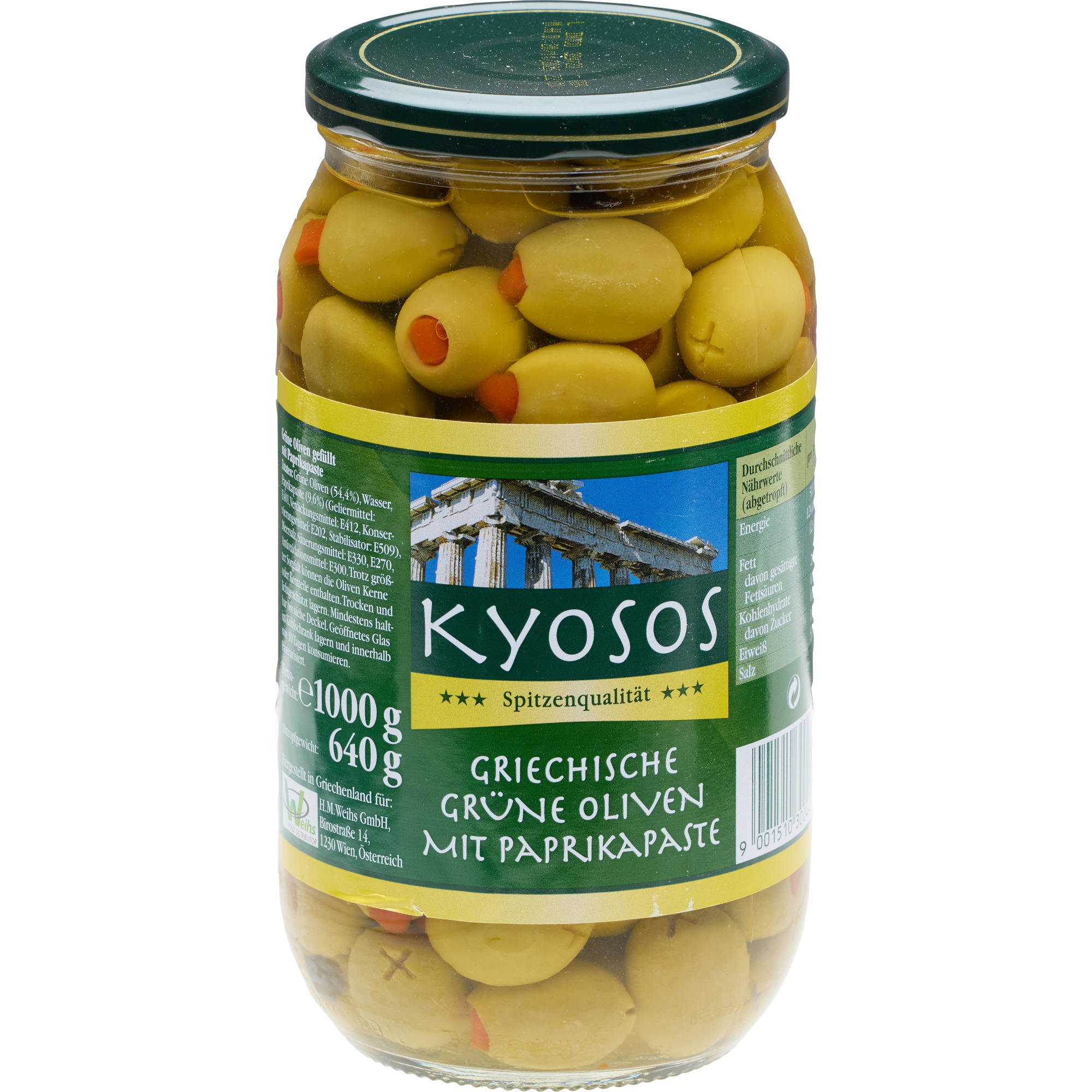 Kyosos Oliven grün m.Paprika 111/120 1kg