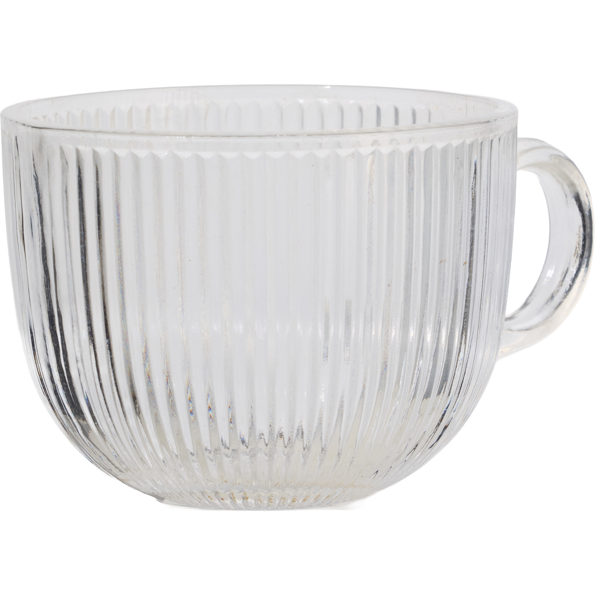 Jumbotasse Glas gerillt 0,5l