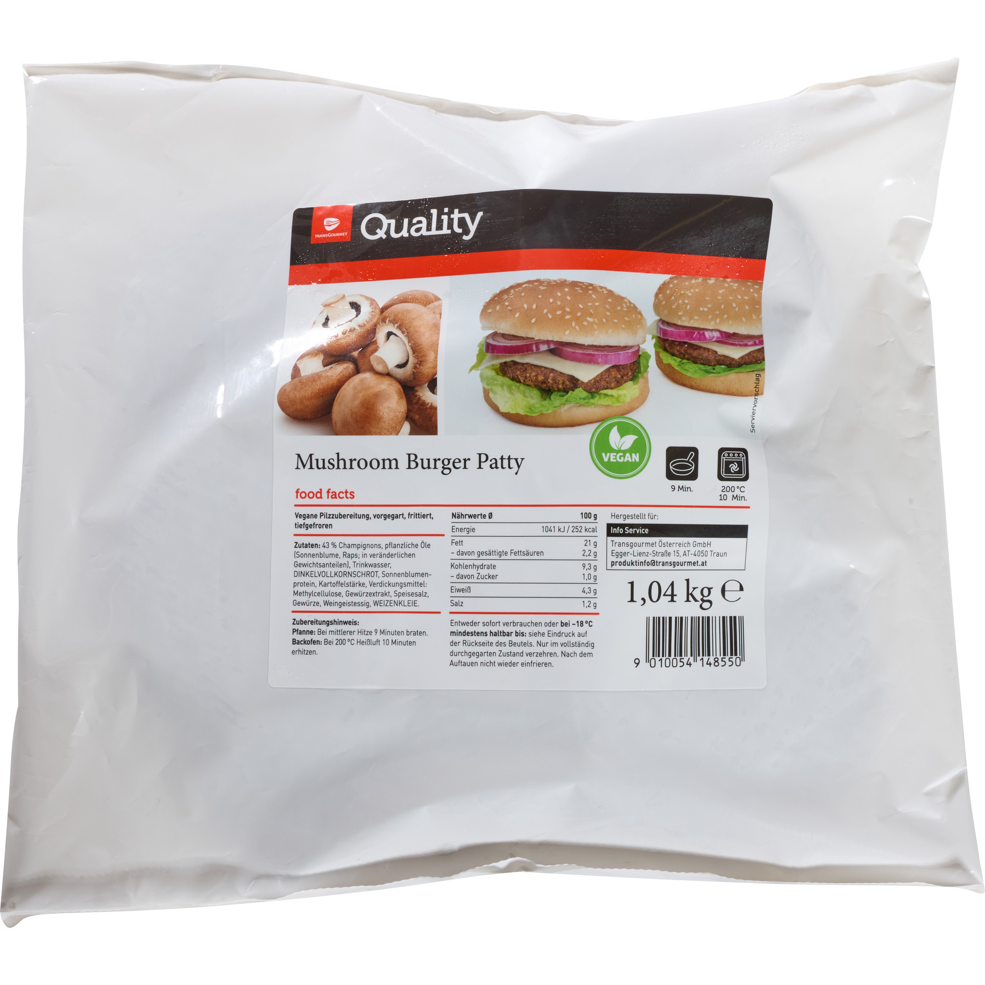 QualityMushroomBurgerPatty veganTK1,04kg