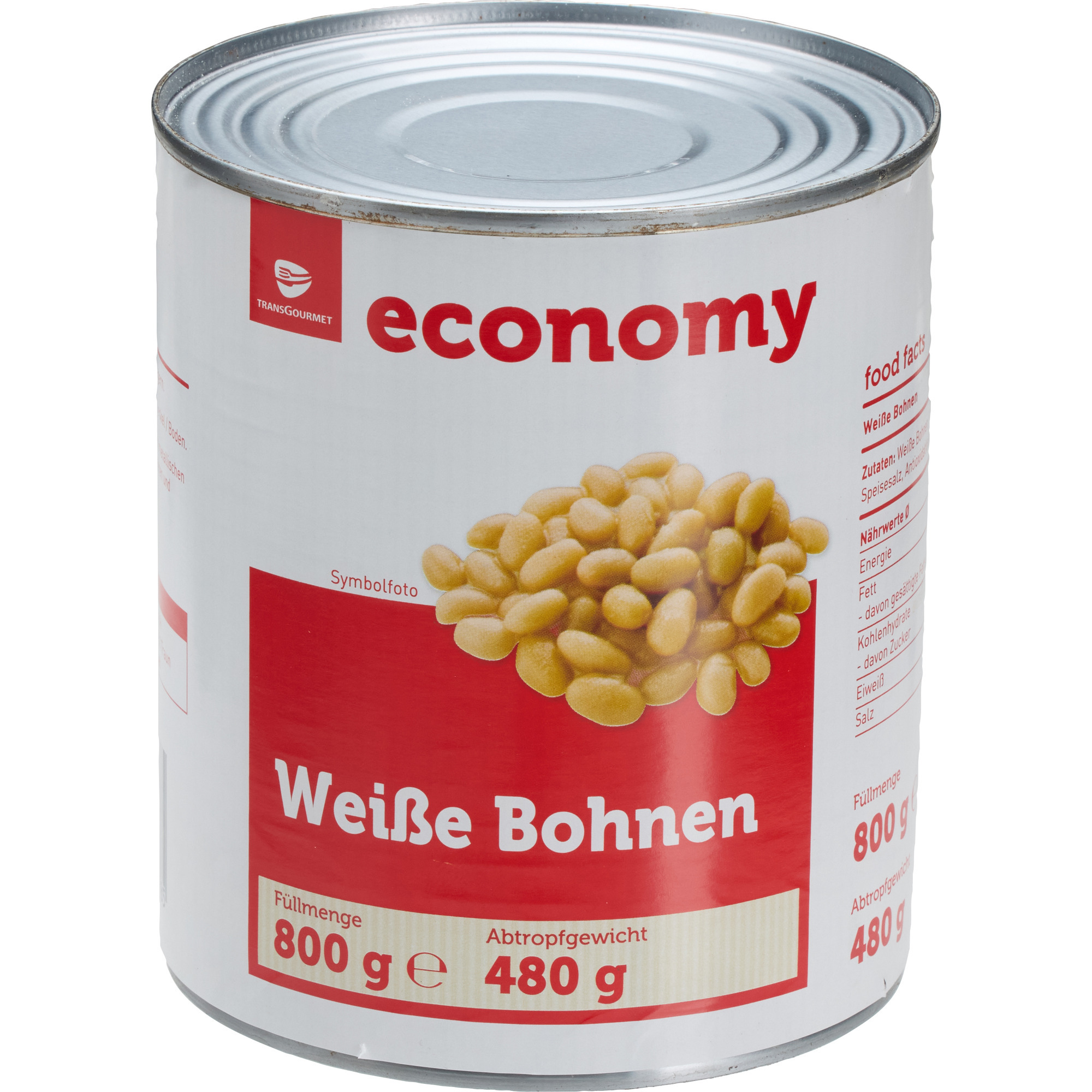 Economy weiße Bohnen 850ml
