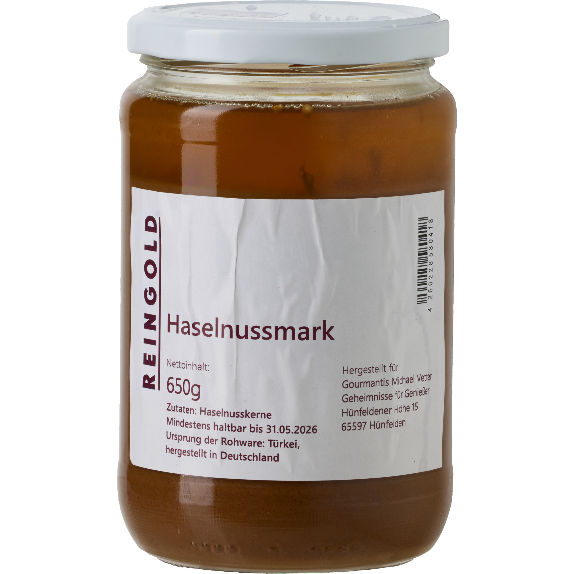Reingold Haselnussmark 650g