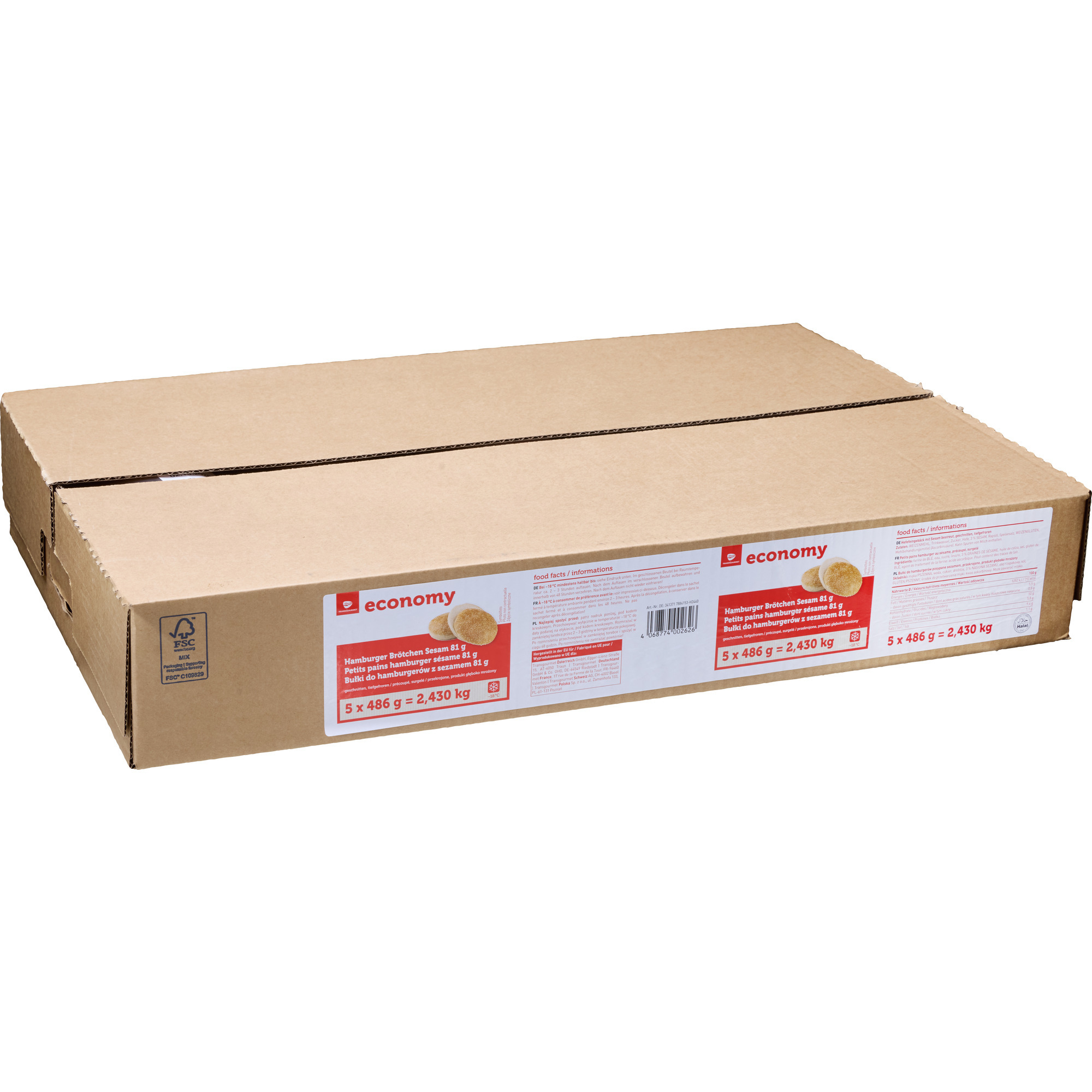 Economy Burger Bun Sesam FGB TK 30x81g