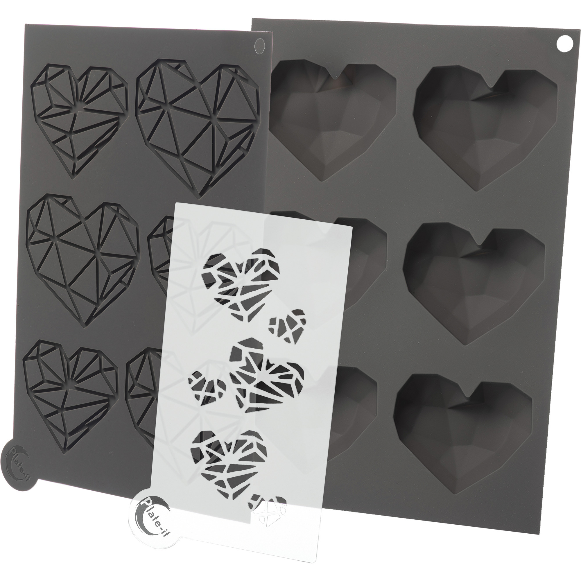 Plate-it Garnierform Herzen 3tlg