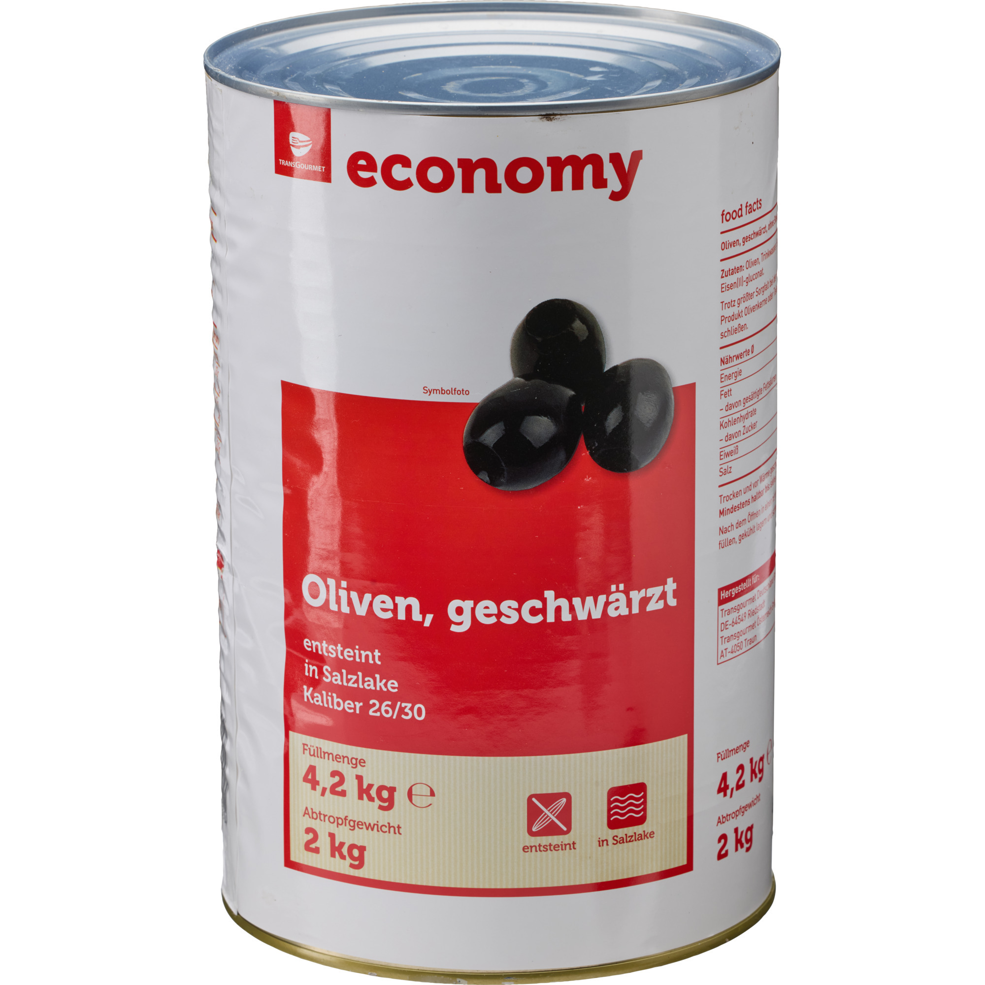 Economy Oliven schwarz ohne Stein 4250ml