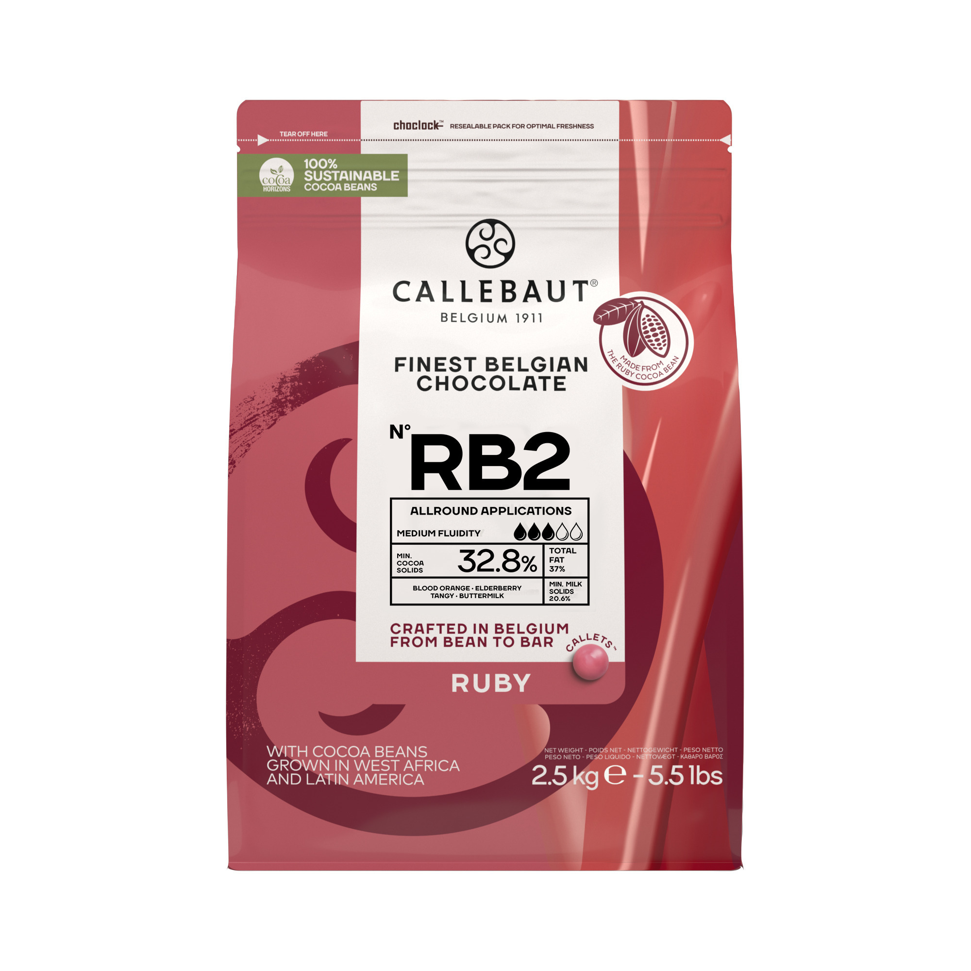 Calleb. Ruby Schokolade Callets 2,5kg