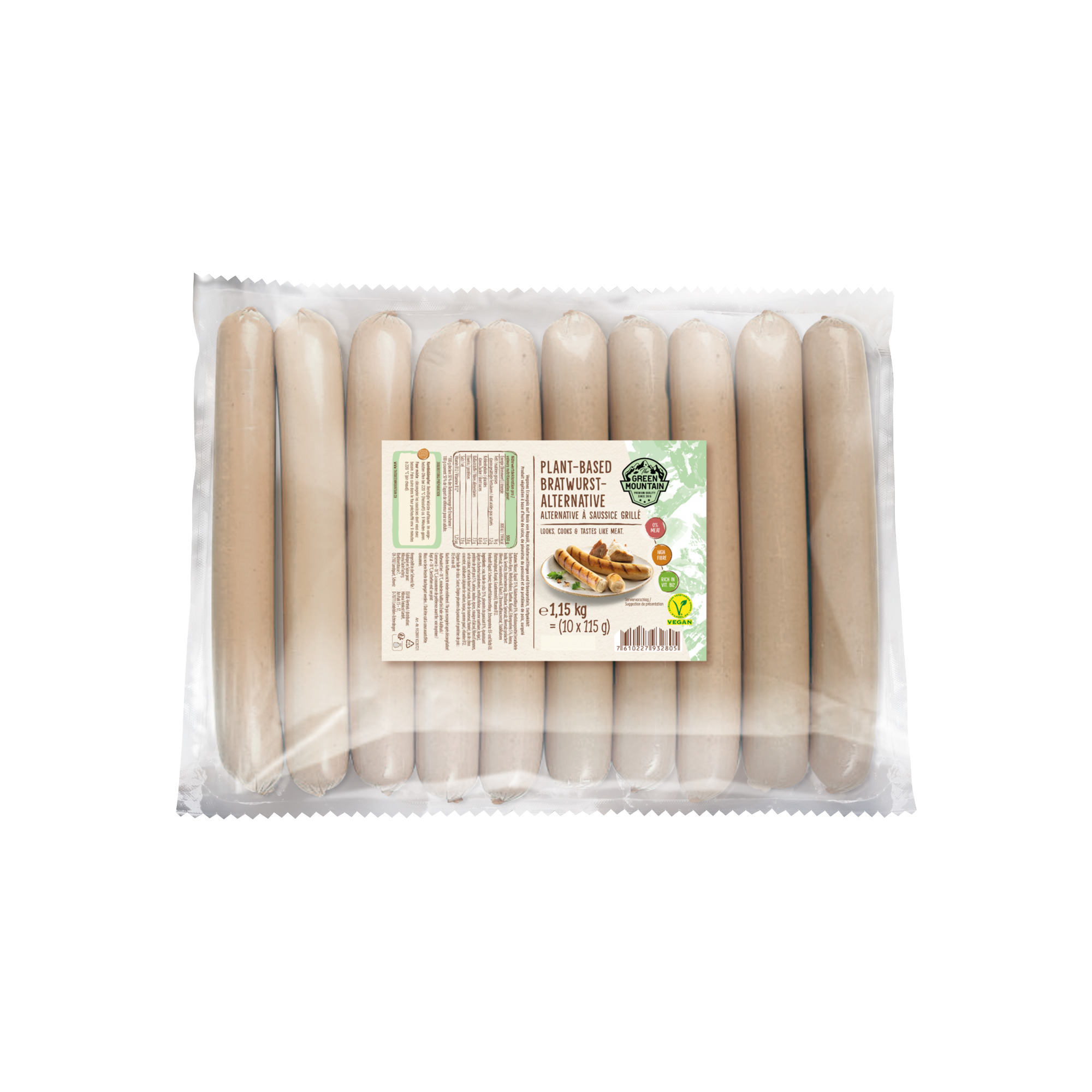The Green Moun. Bratwurst veganTK10x115g