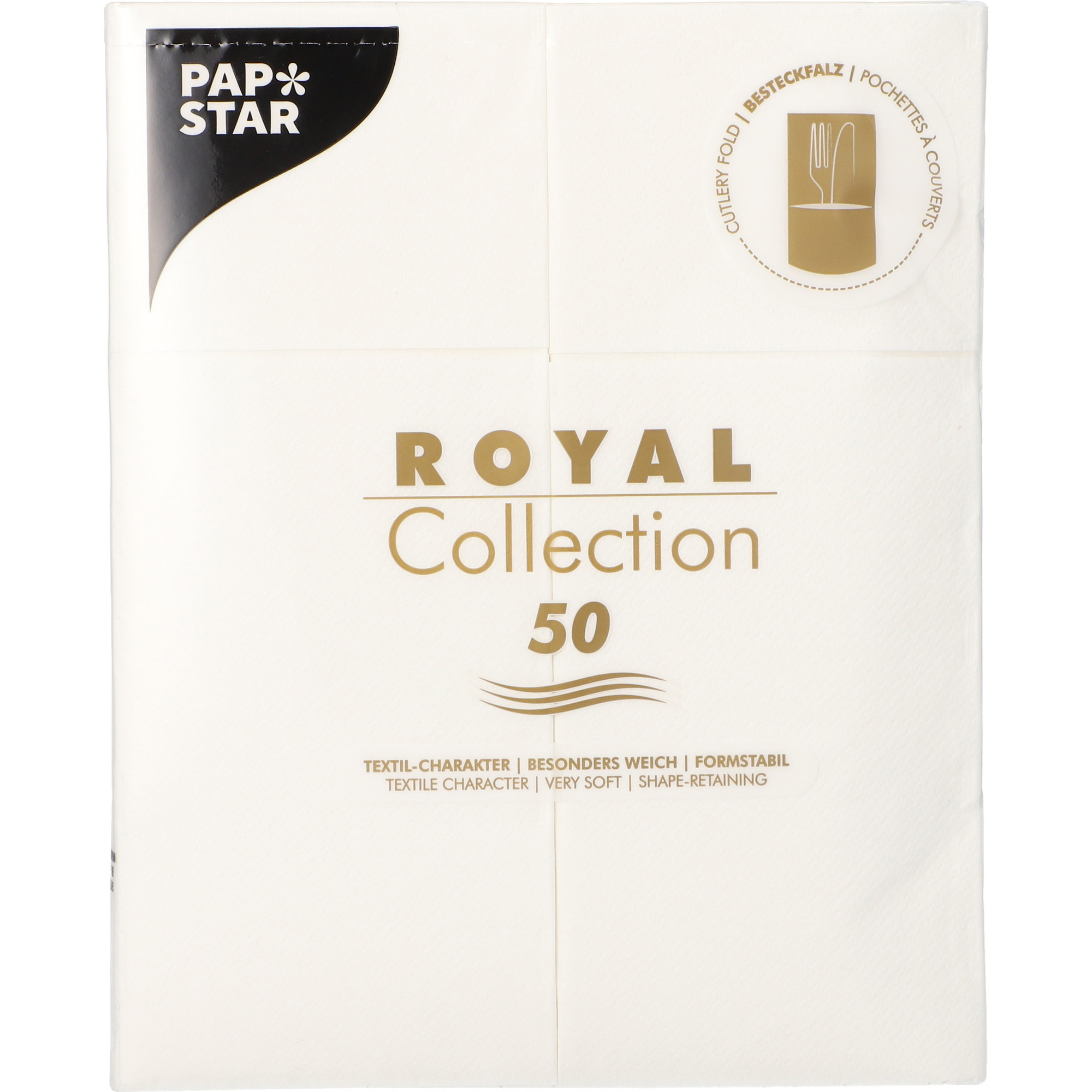 Pap St Besteckt. Royal 40x30 50er, weiss