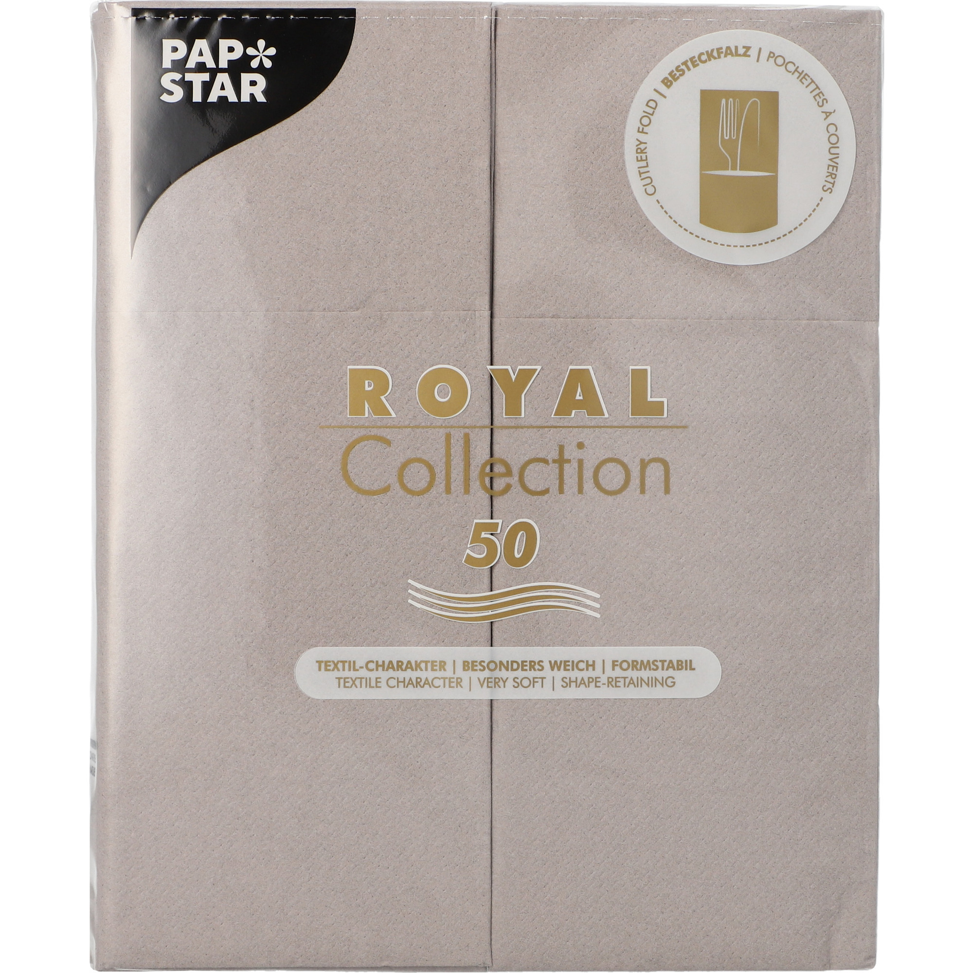 Pap St Besteckt. Royal 40x30 50er, grau