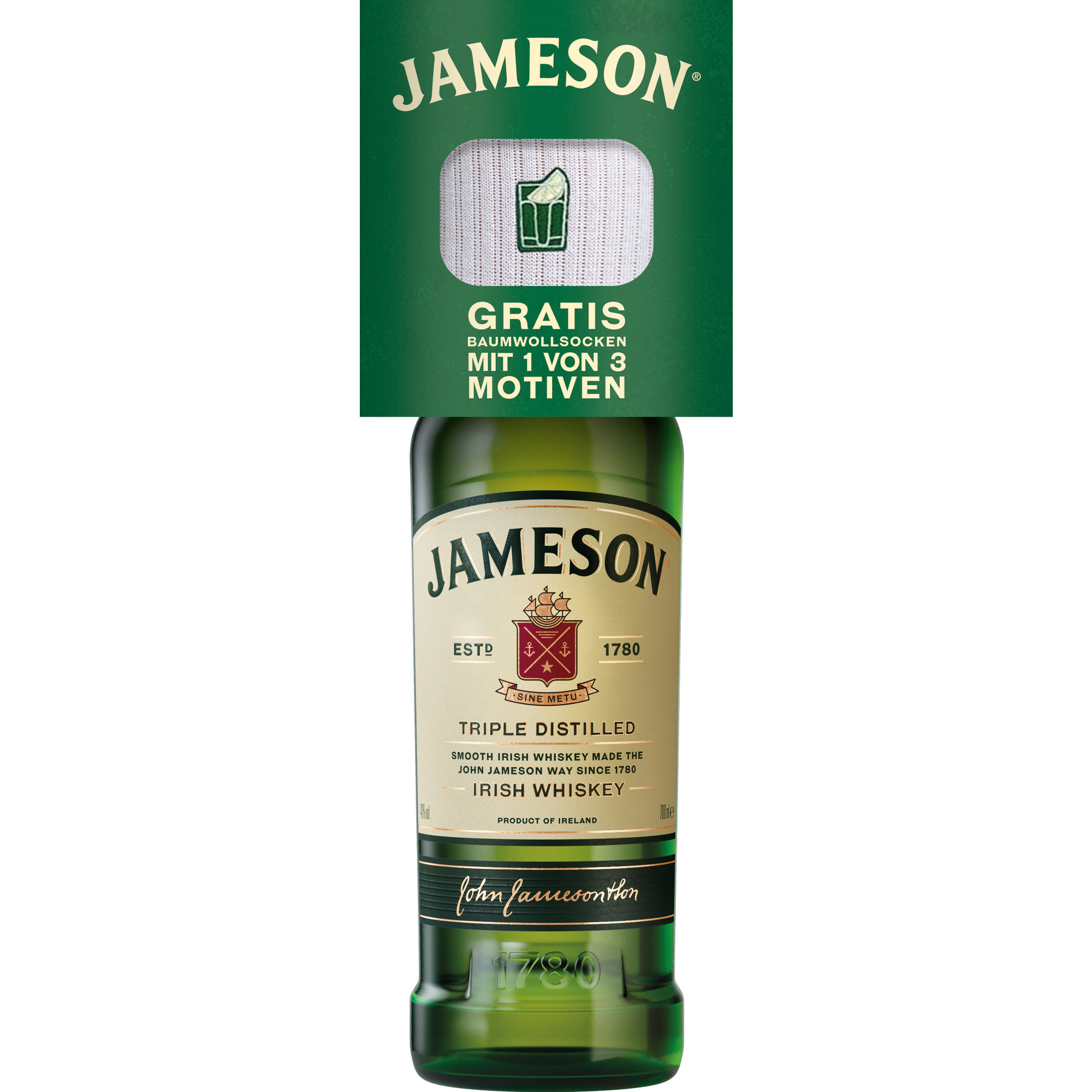 Jameson mit Socken On-Pack 0,7l