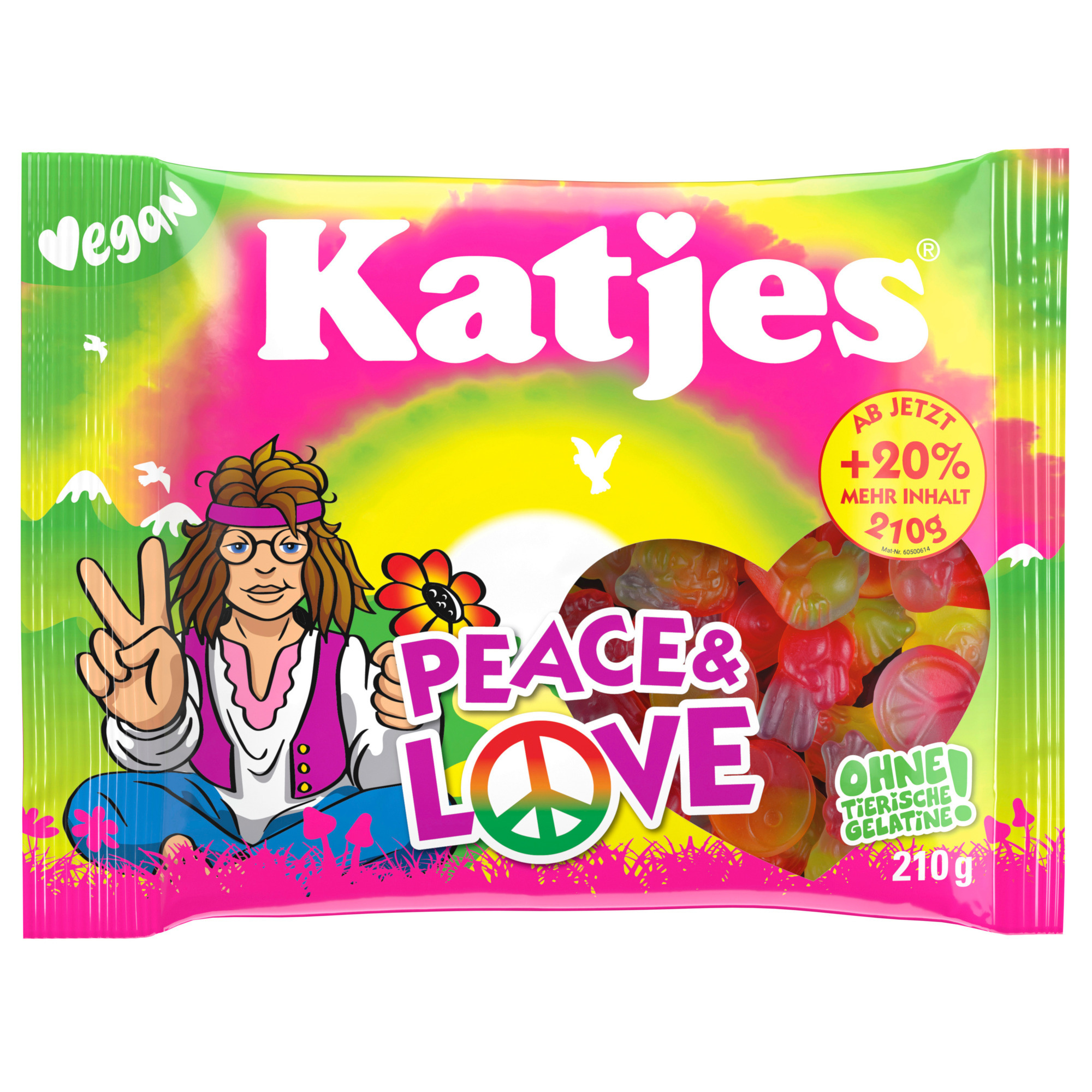 Katjes Beutel 210g, Peace and Love