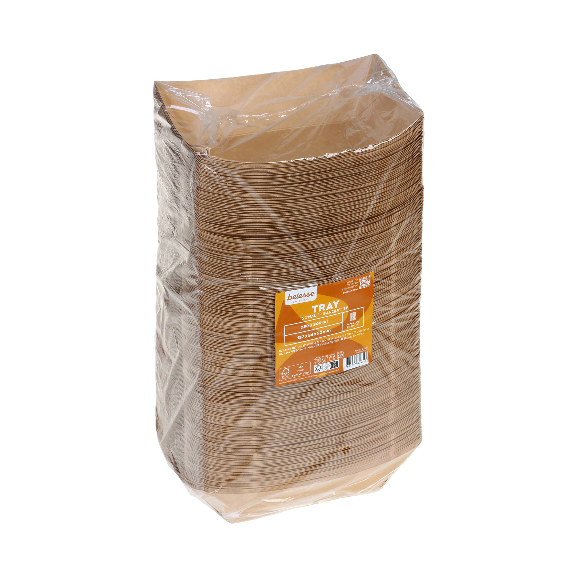 Schiffchen Karton braun 800ml 250er