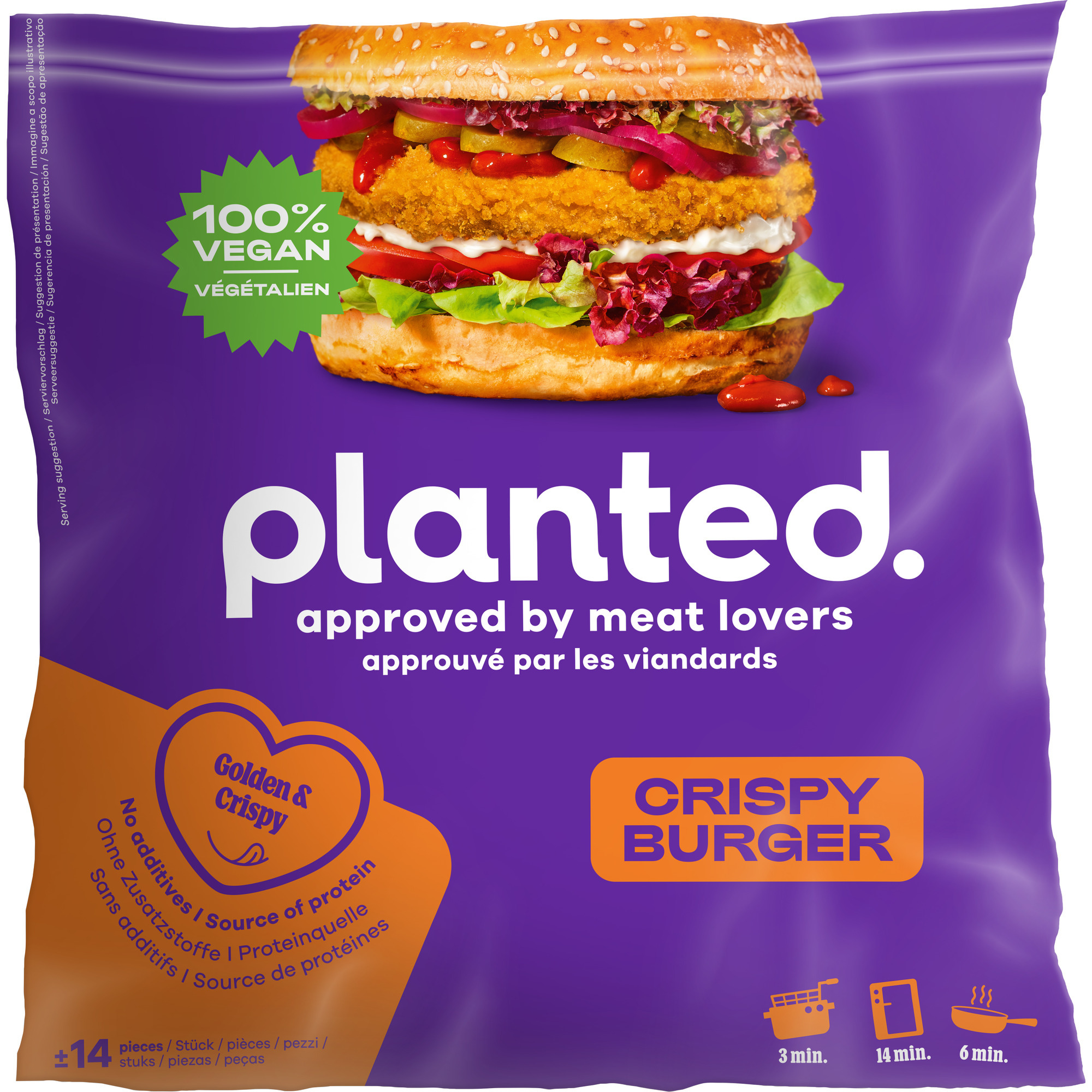 Planted Burger Crispy vegan TK 14x90g