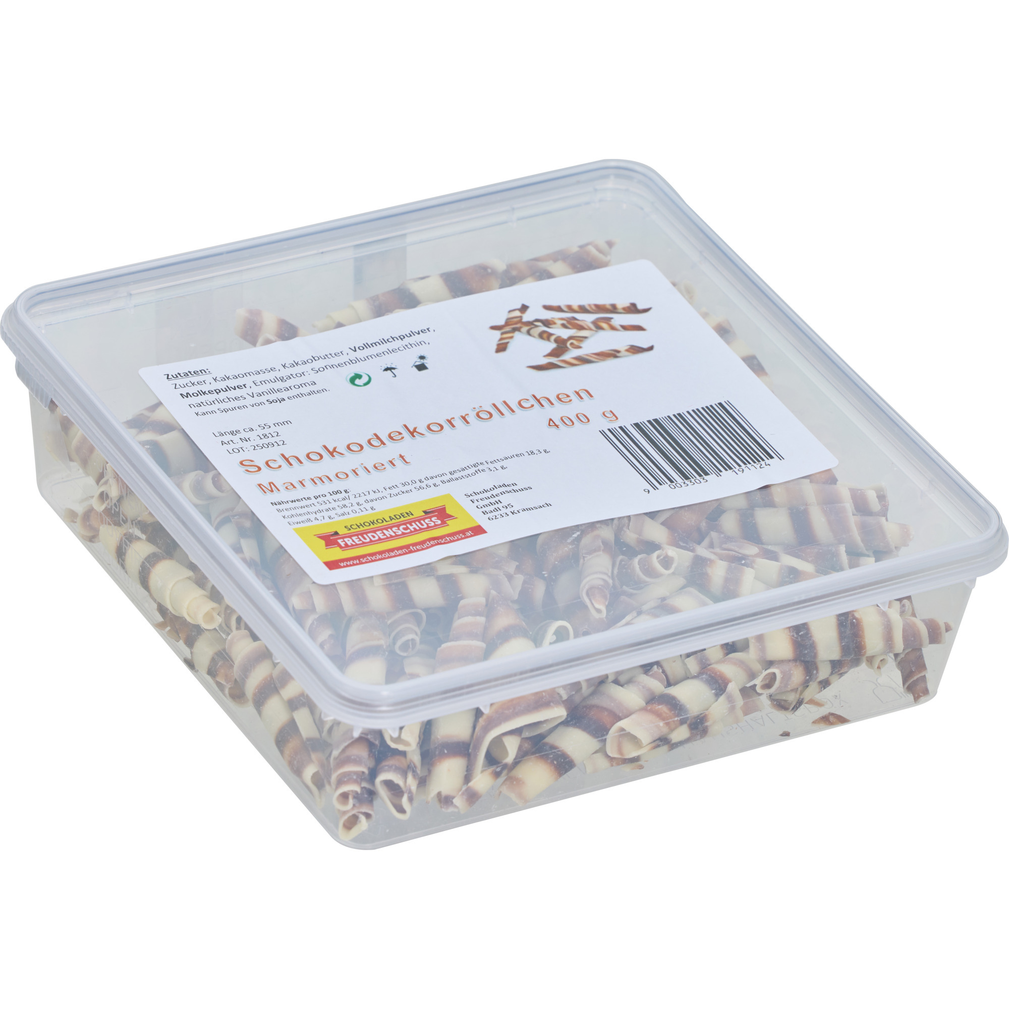 Freudensch. Schokoröllchen marmor. 400g