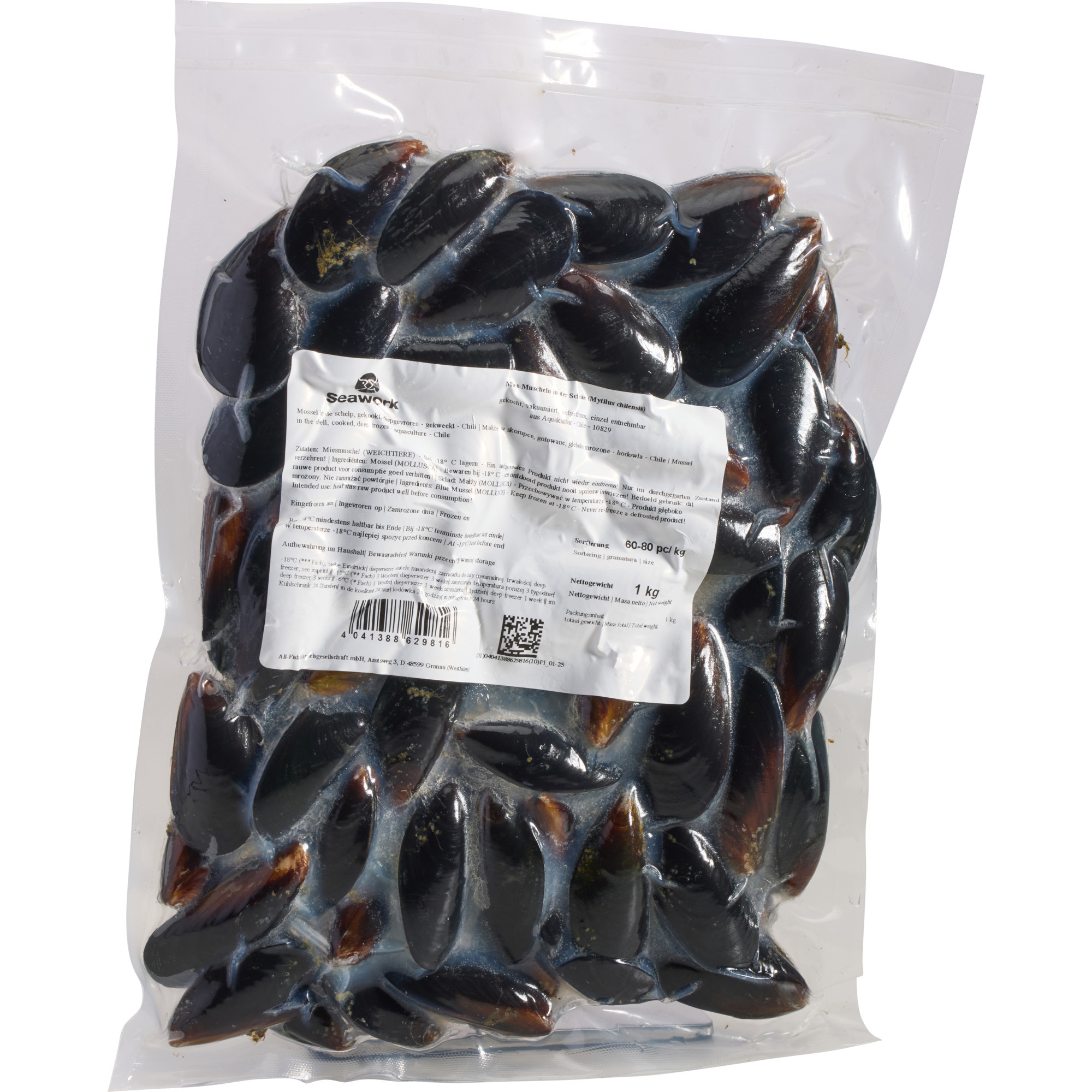Miesmuschel gek. in Schale 60/80 TK 1kg