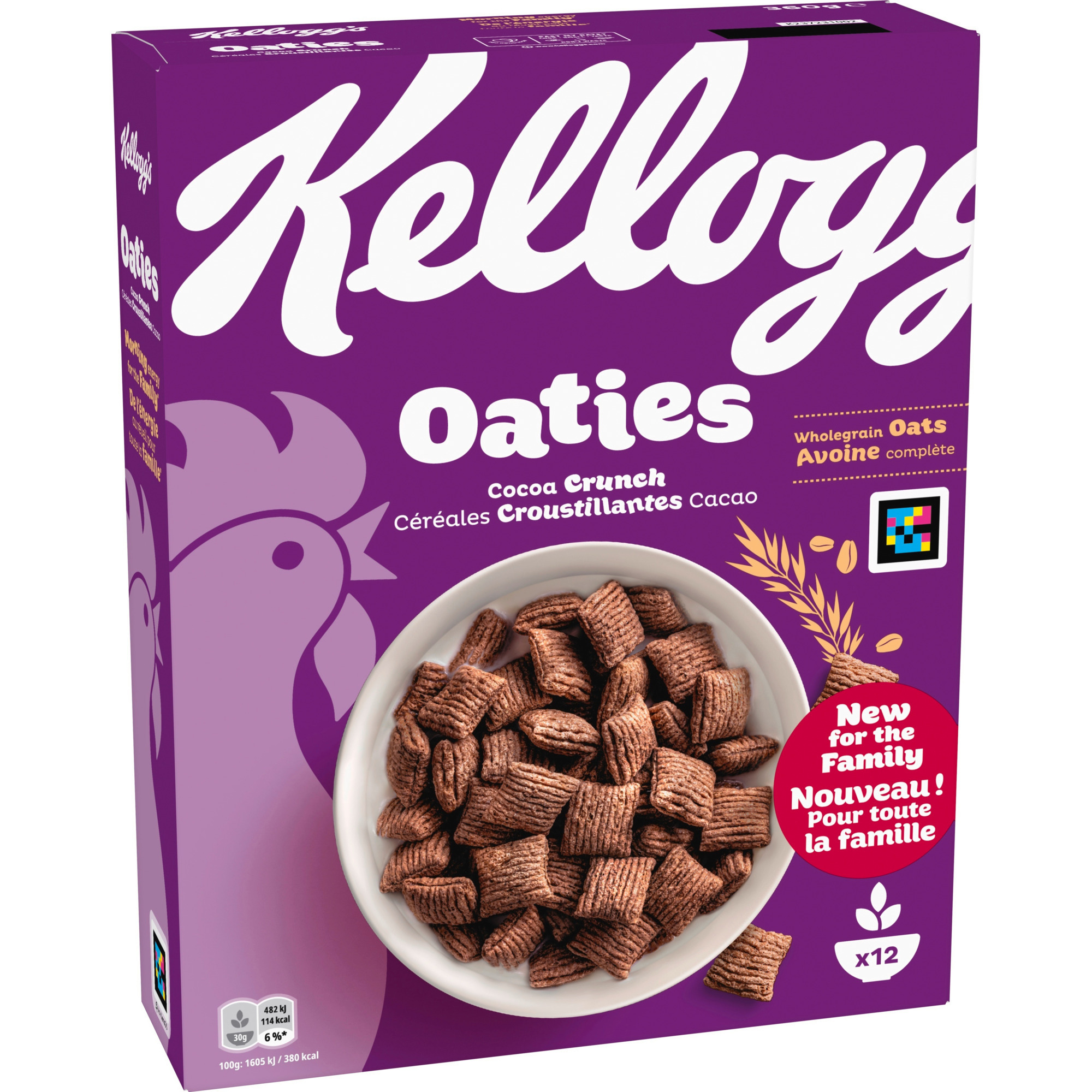 Kelloggs Oaties 360g, Cocoa Crunch