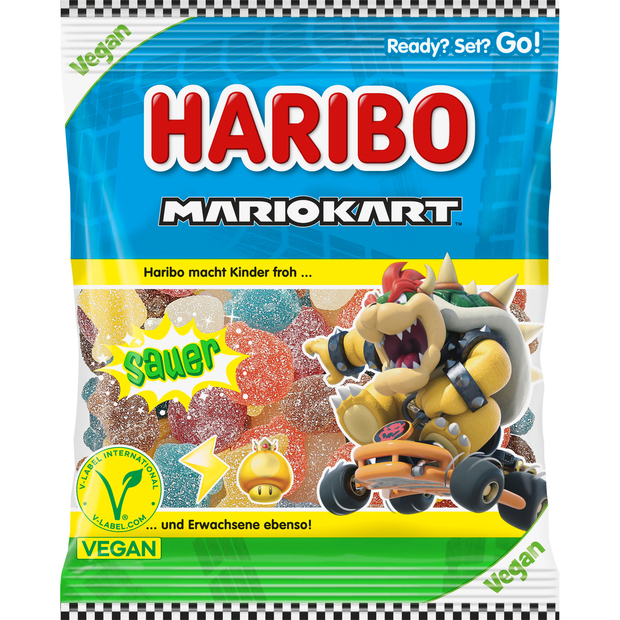 Haribo Beutel 160g, Mario Kart sauer