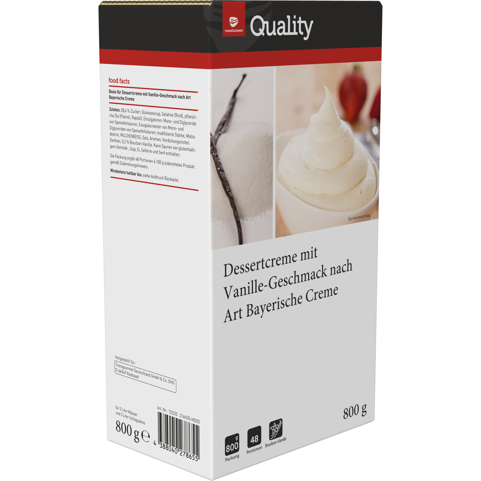 Quality Dessertcreme Bayerische Art 800g