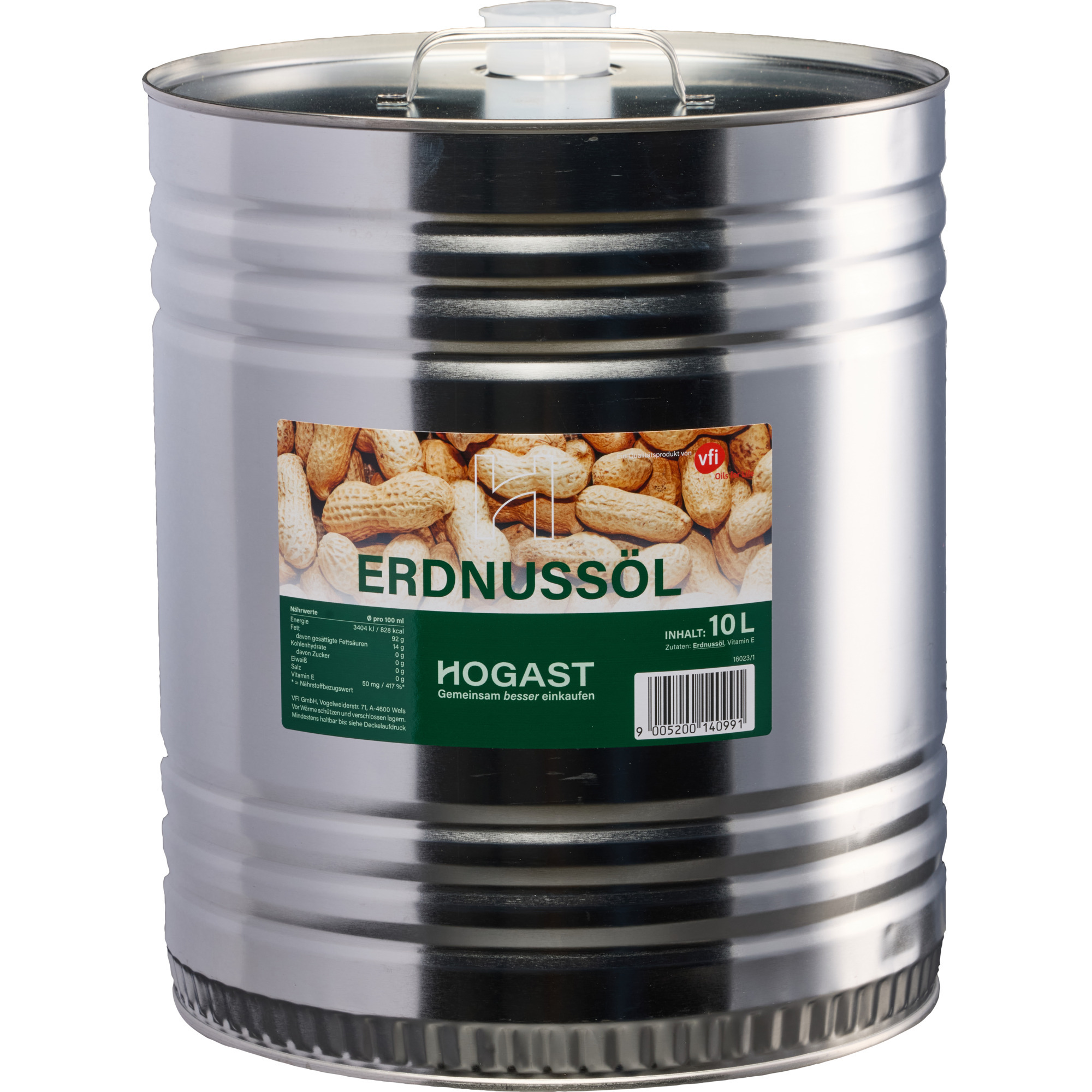Hogast Erdnussöl mit Vitamin E 10L