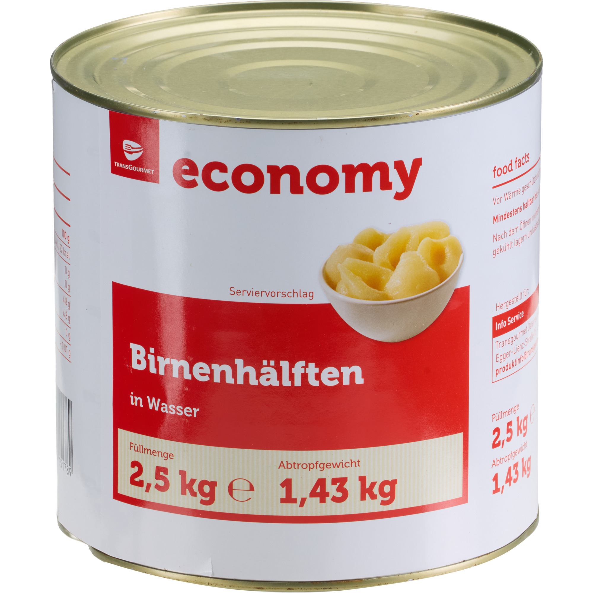 Economy Birnenhälften in Wasser 3/1