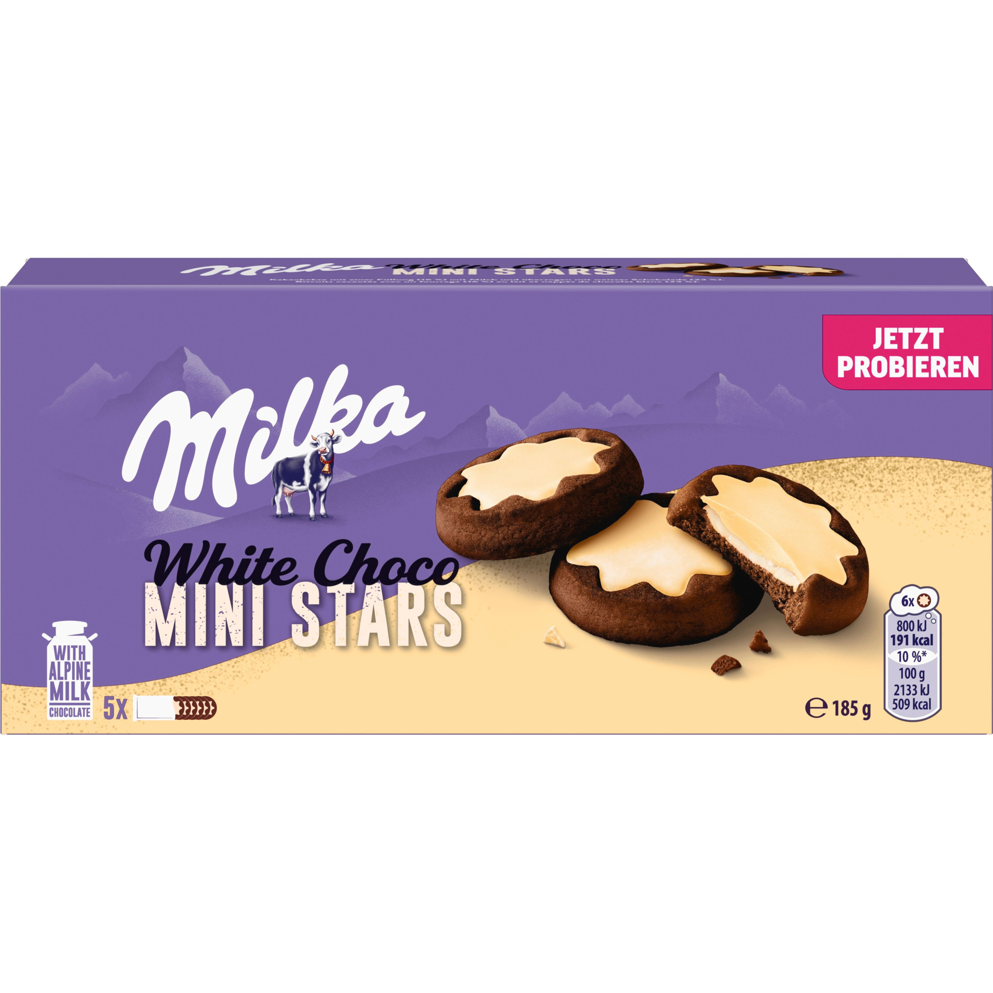 Milka Kekse White Choco Mini Stars 185g