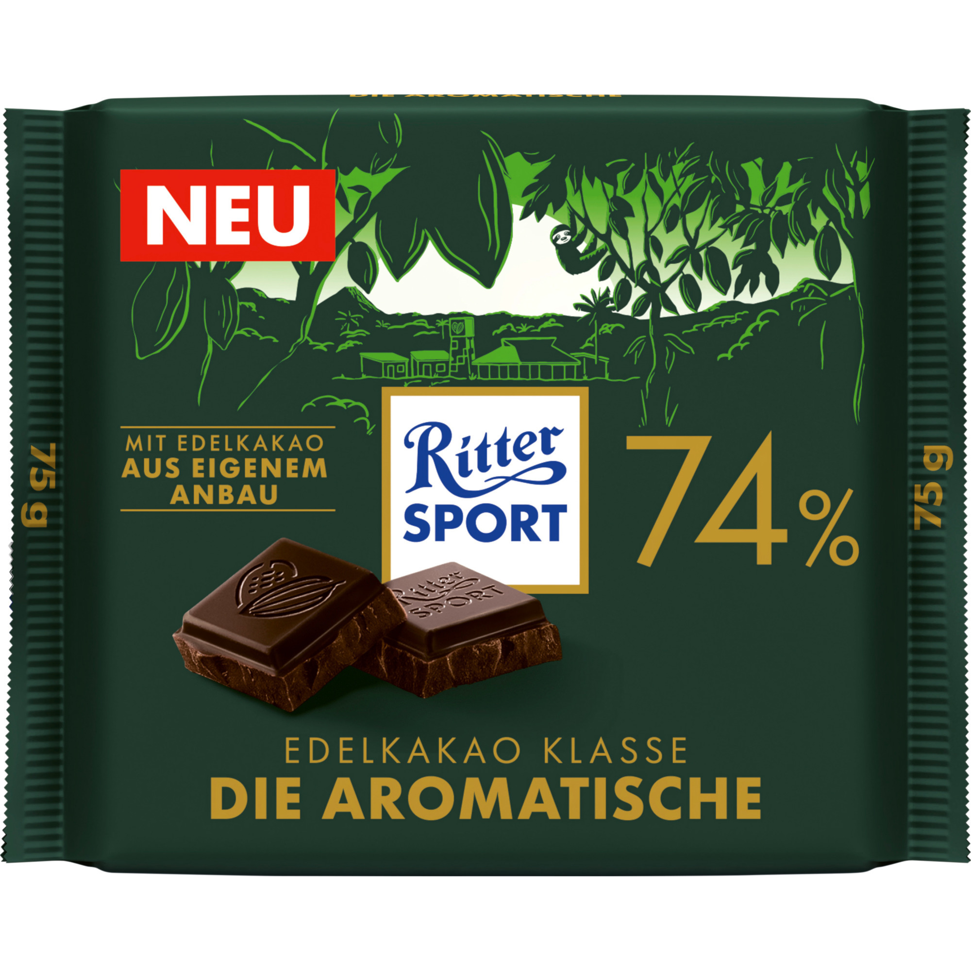 Ritter Sport Edelkakao 75g,74% die Aroma