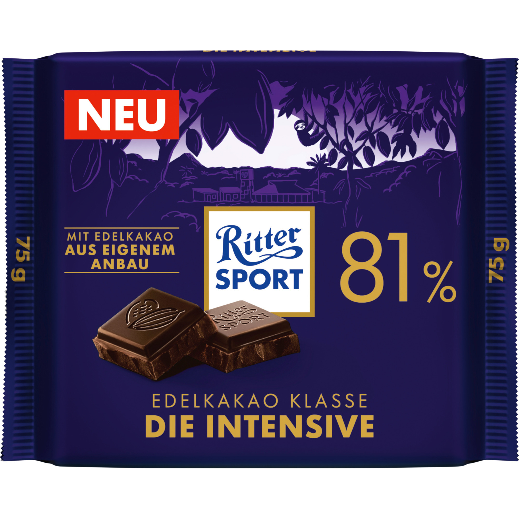 Ritter Sport Edelkakao 75g,81% die Inten