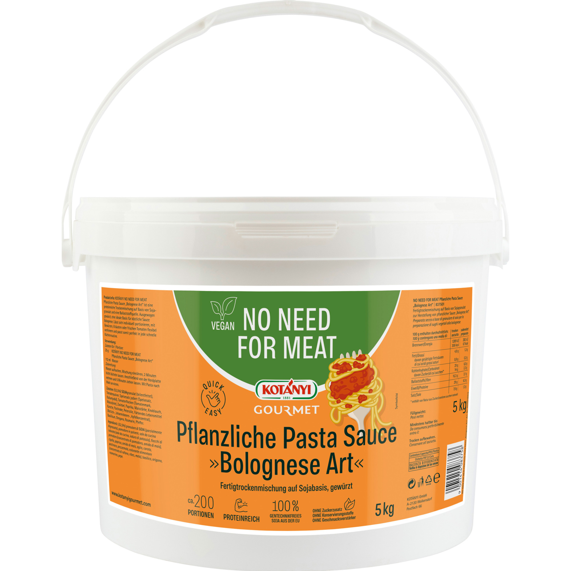 Kotanyi NNFM pfl. Pasta Bolognese 5kg