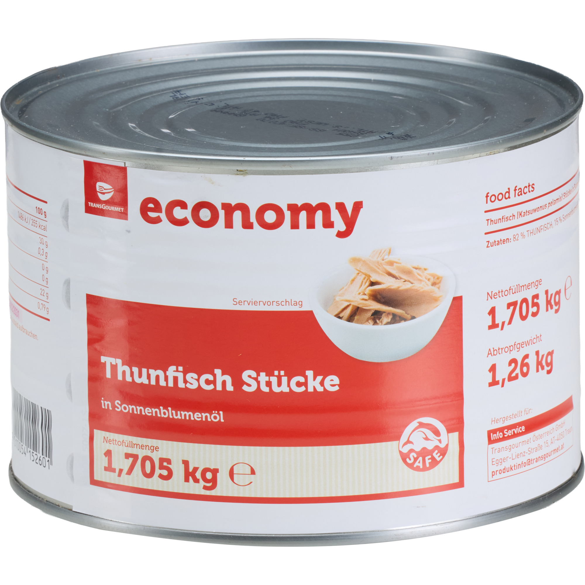 Economy Thunfisch Stücke in Öl 1705g