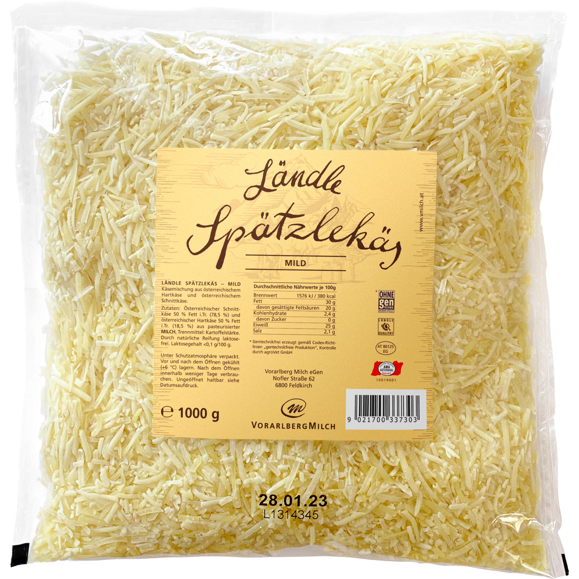 Ländle Spätzlekäse mild 1kg