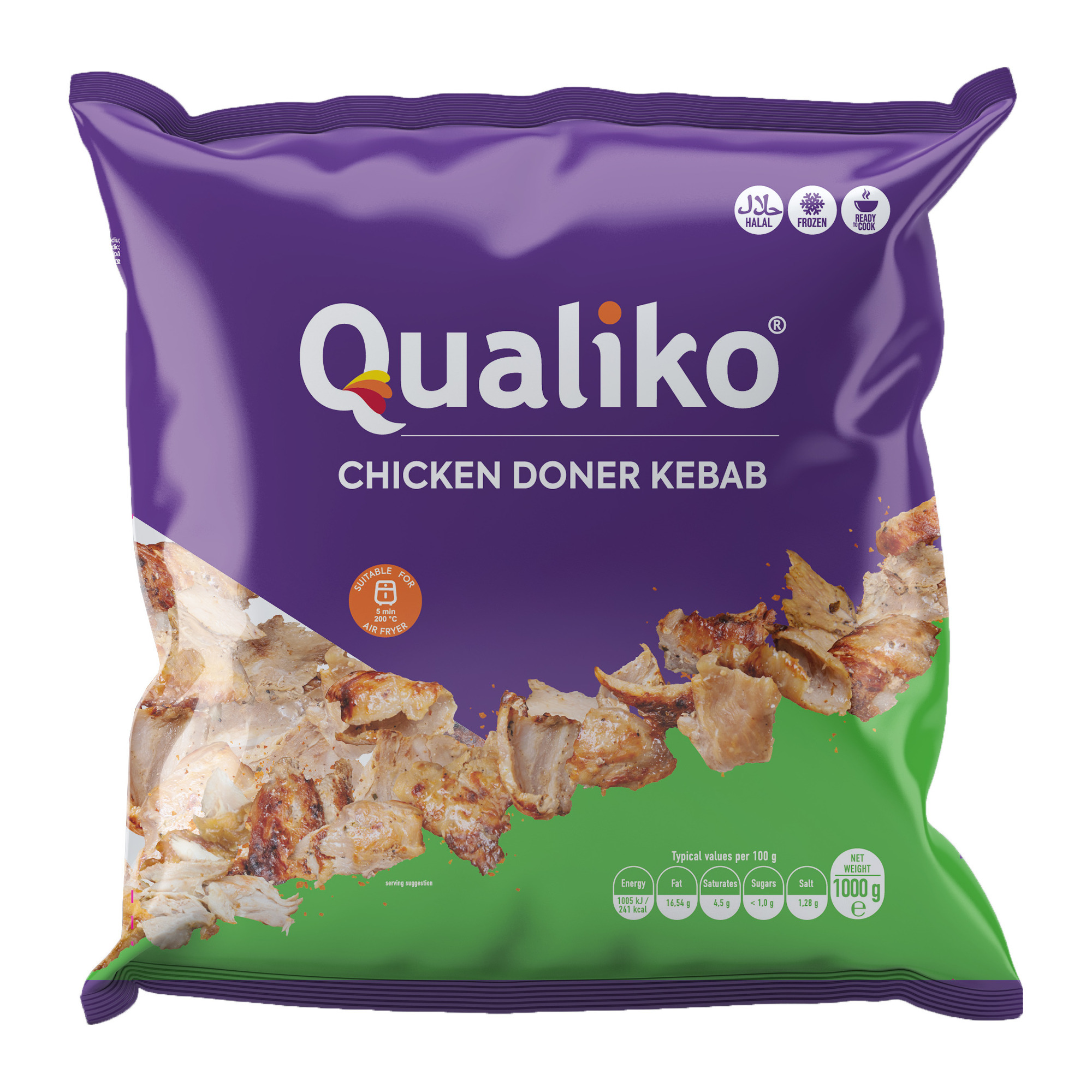 Qualiko Hühner Kebab gebr.geschni.TK 1kg