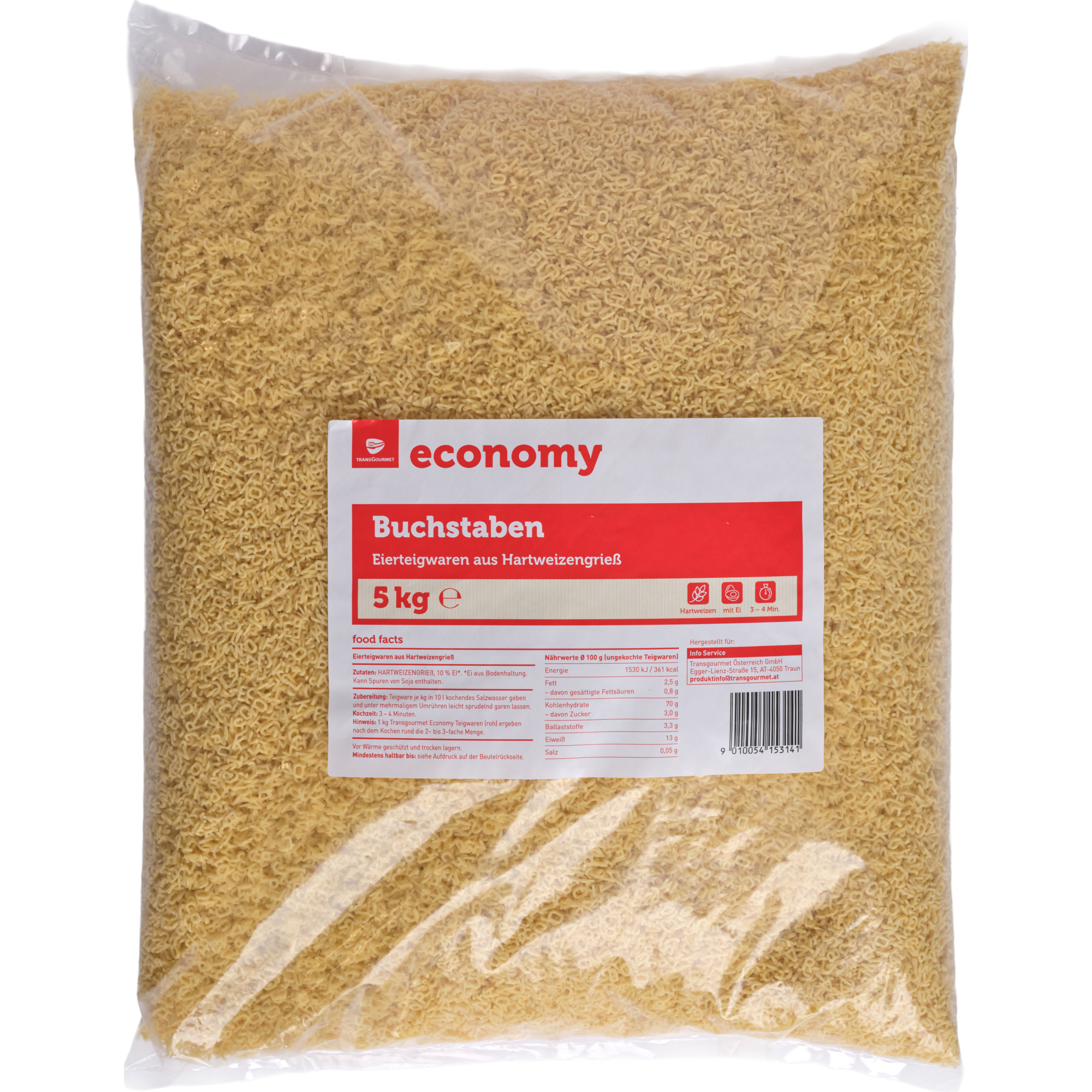 Economy Teigw. 2-Ei 5kg, Buchstaben
