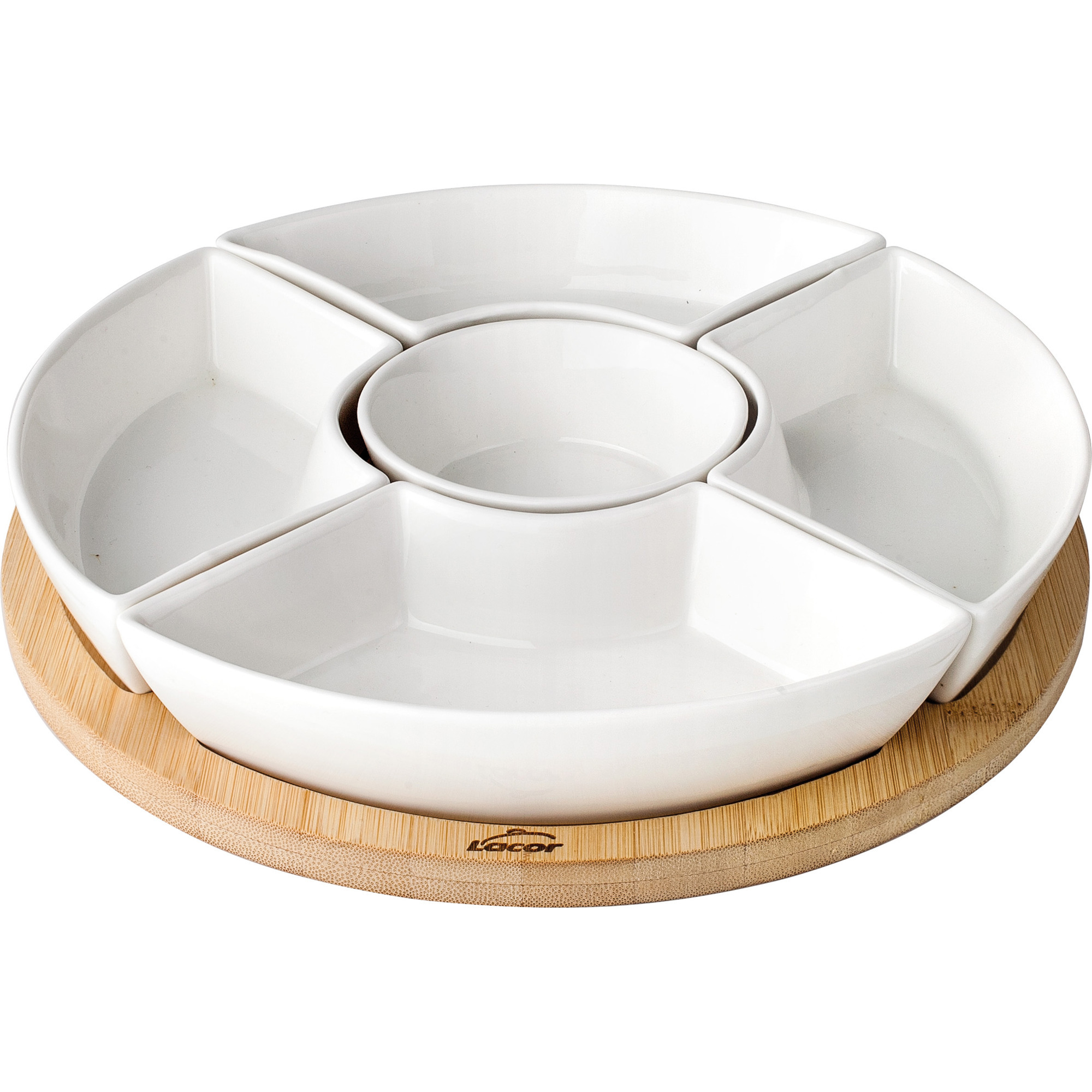 Lacor Dipschalen 5er m.Bambusbr. DM26cm