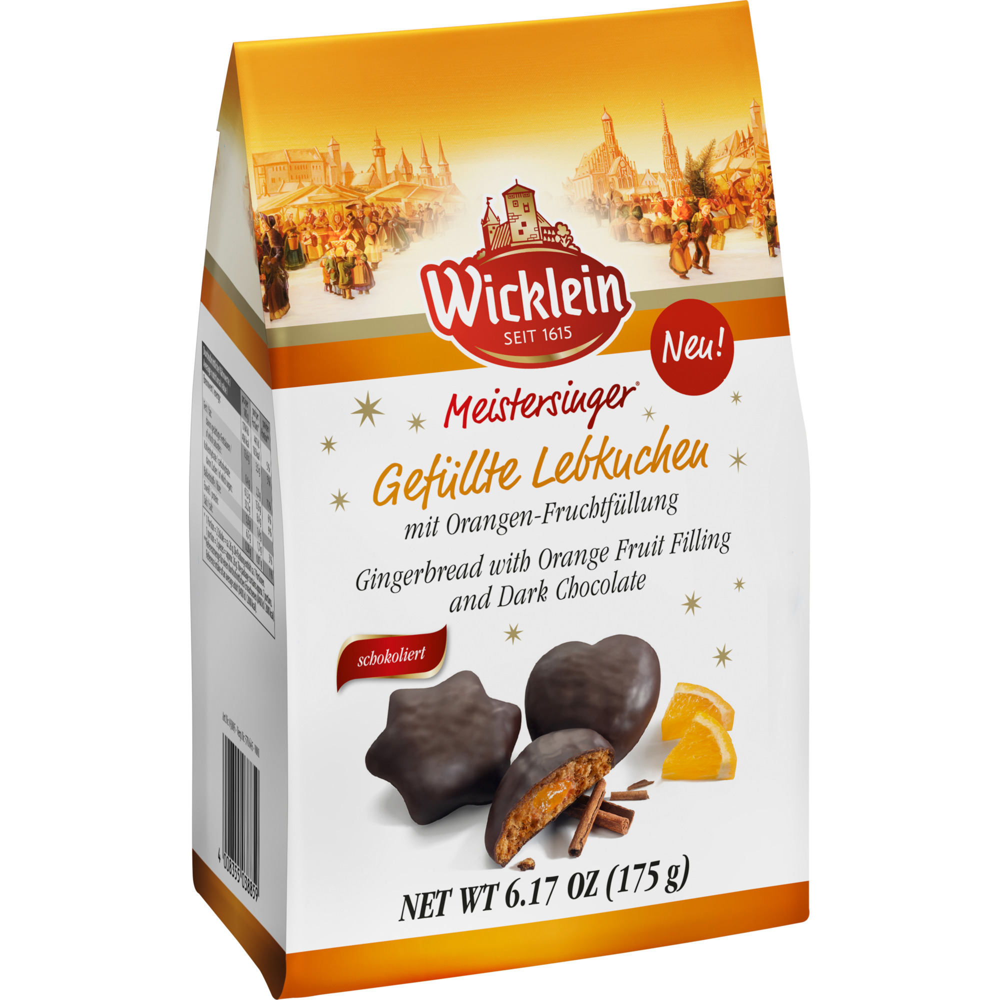 Wicklein gefüll. Lebkuchen 175g, Orange