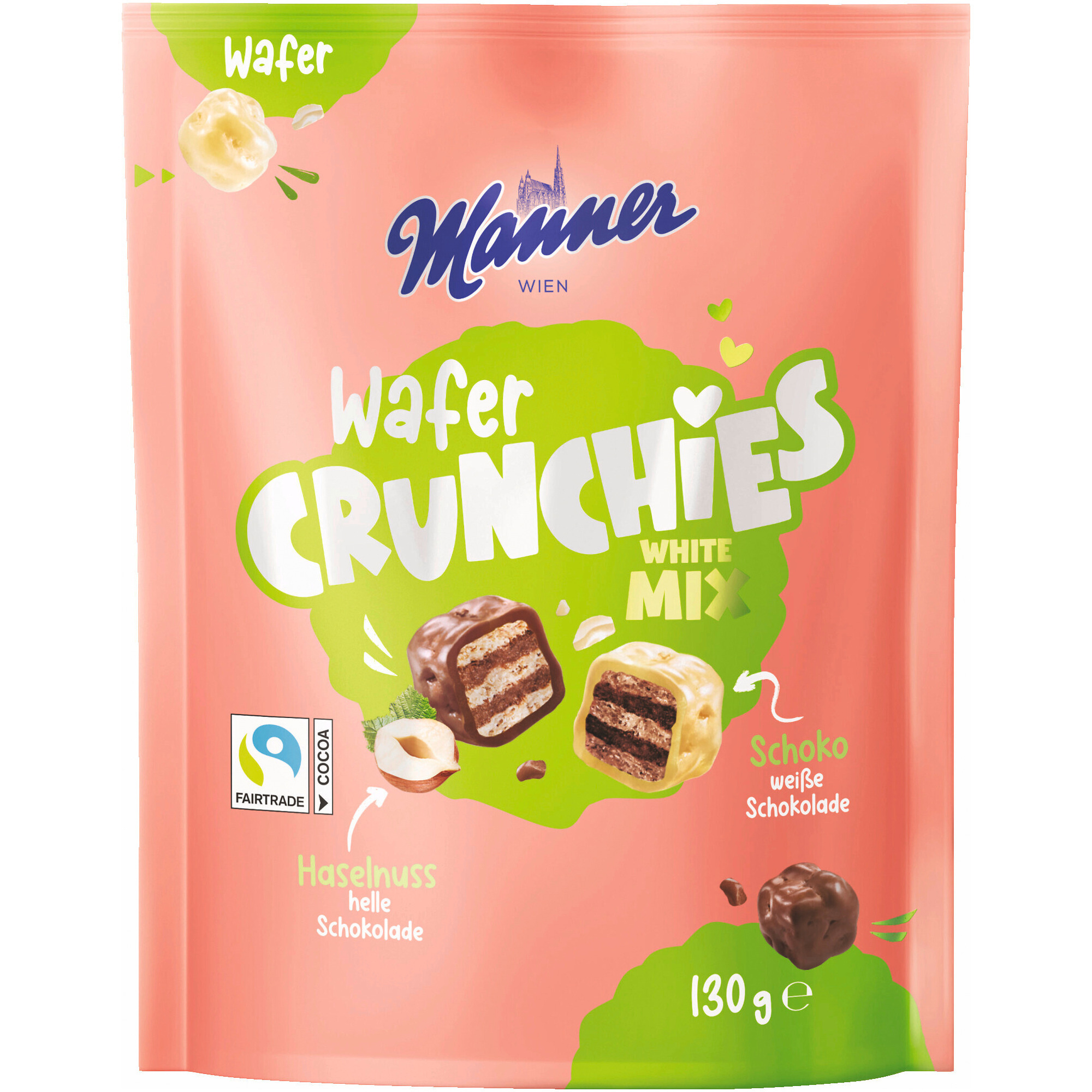 Manner Wafer Crunchies 130g, White Mix