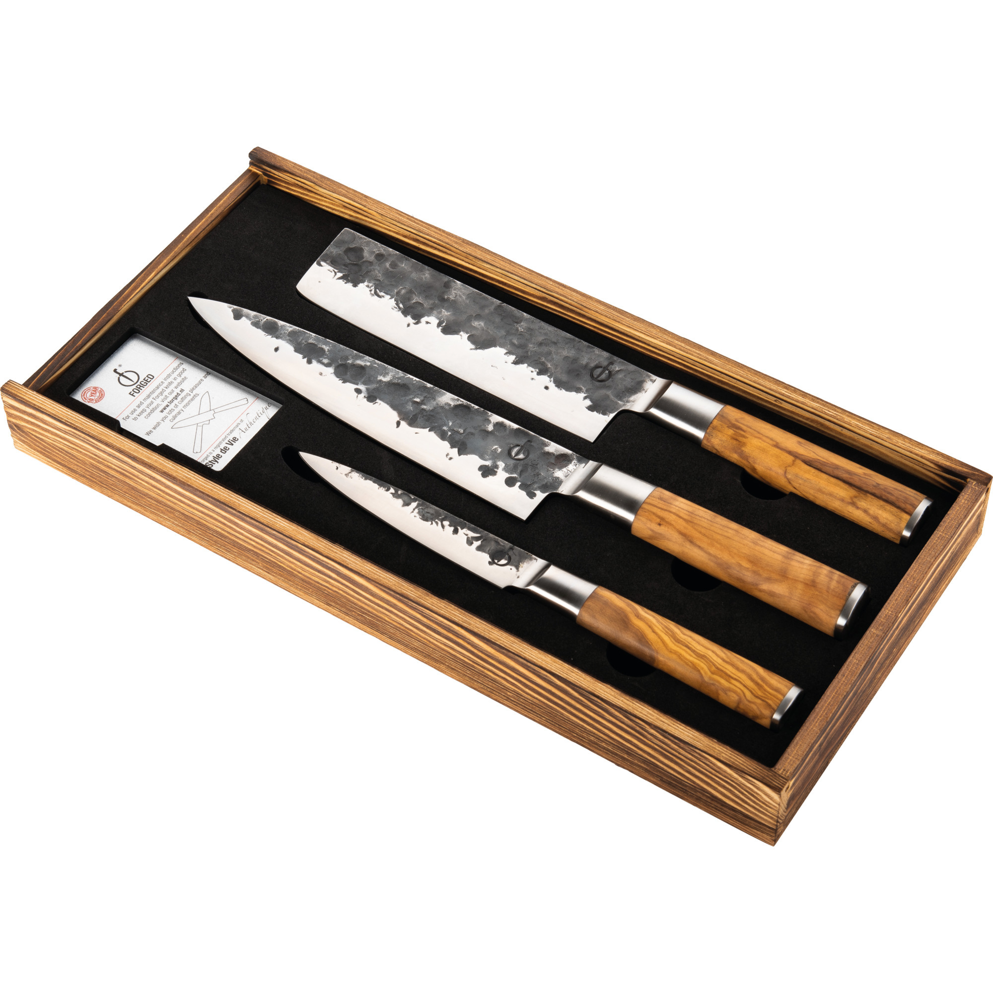 Messerset Olive Forged 3er