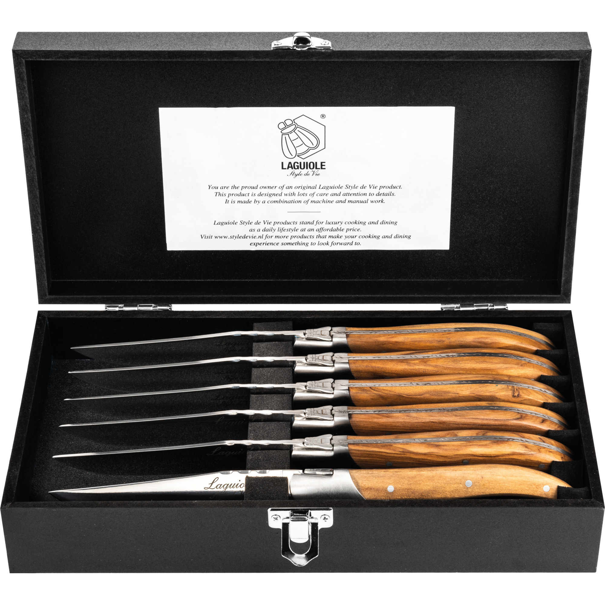 Style de Vie Steakmesser Olivenholz 6er