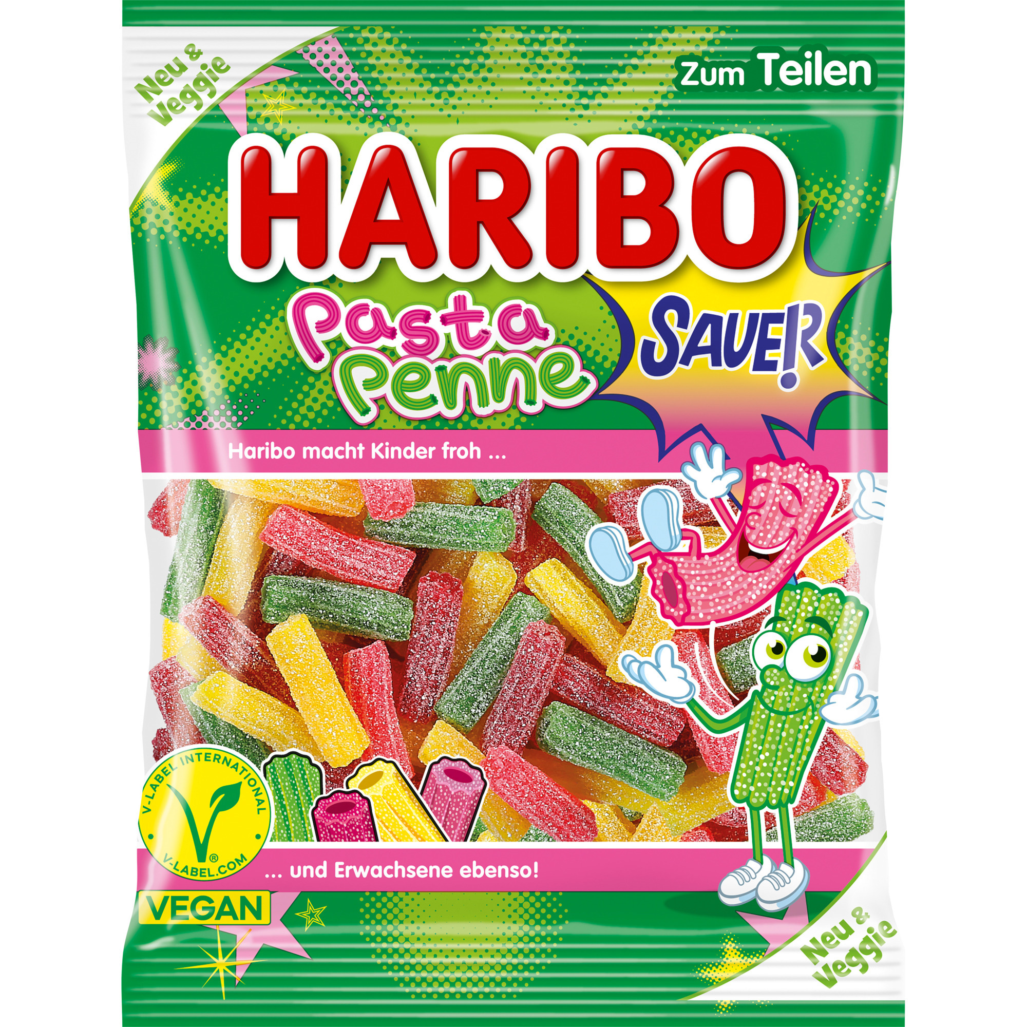 Haribo Beutel 160g, Pasta Penne sauer