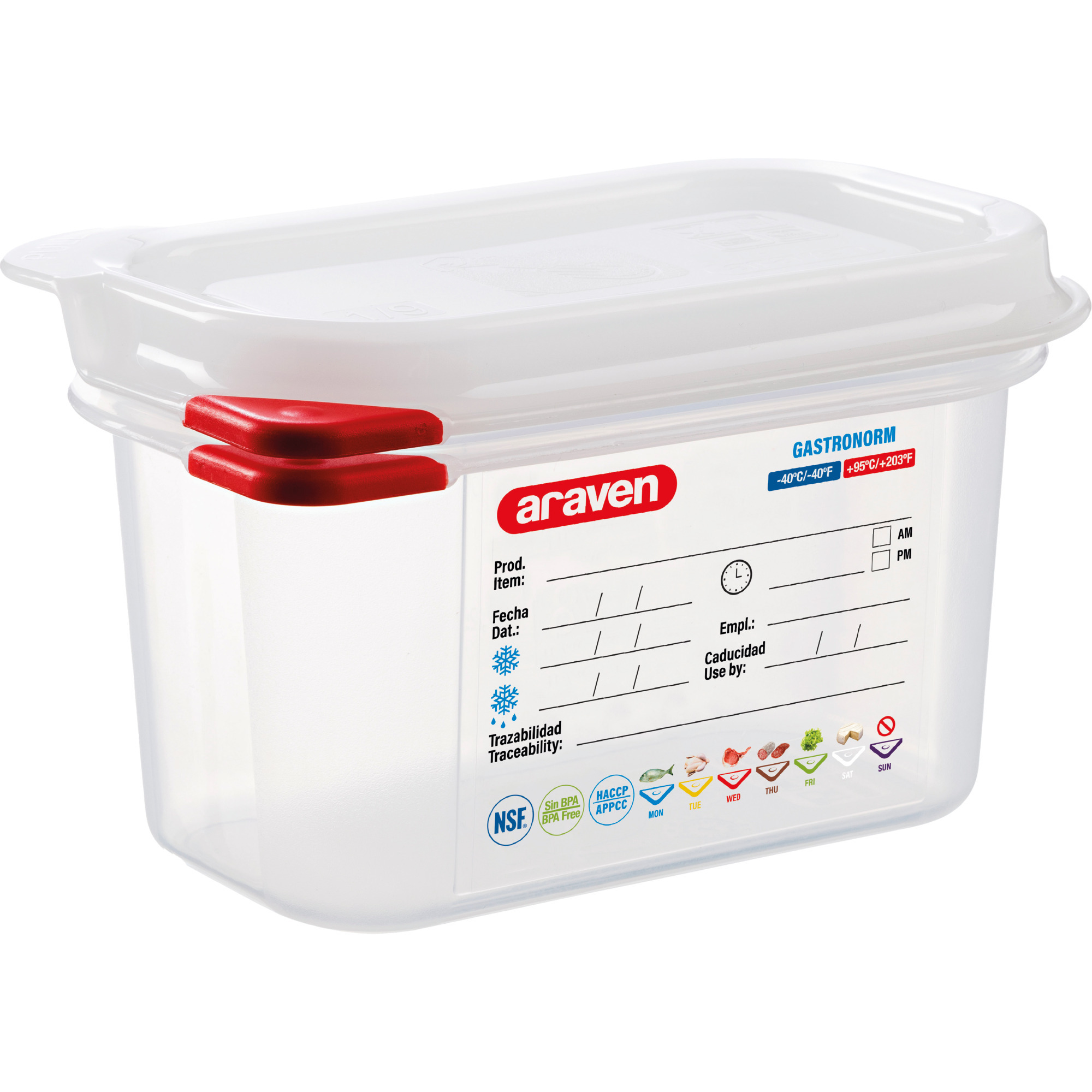Araven GN Behälter m.Dkl PP 1/9 H10cm 1l
