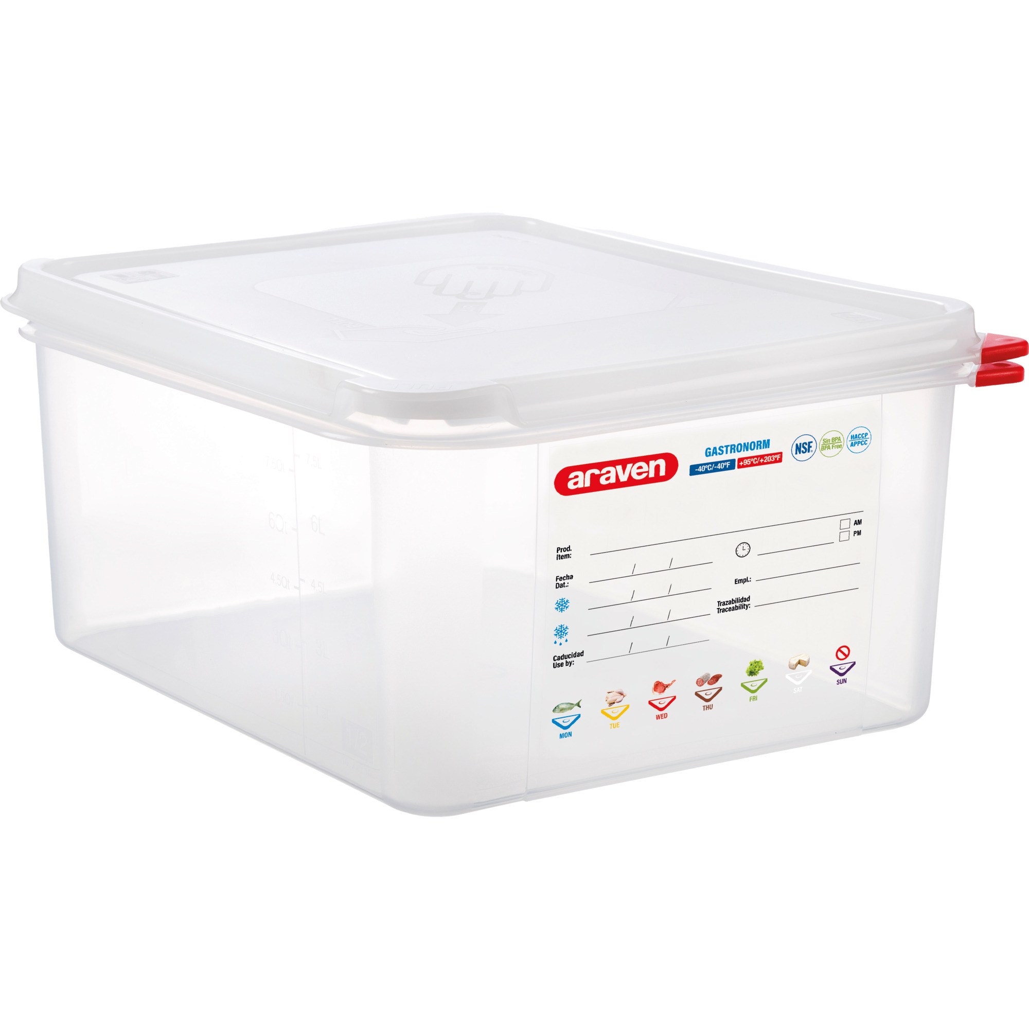 Araven GN Behälter m.Dkl PP 1/2 15cm 10l